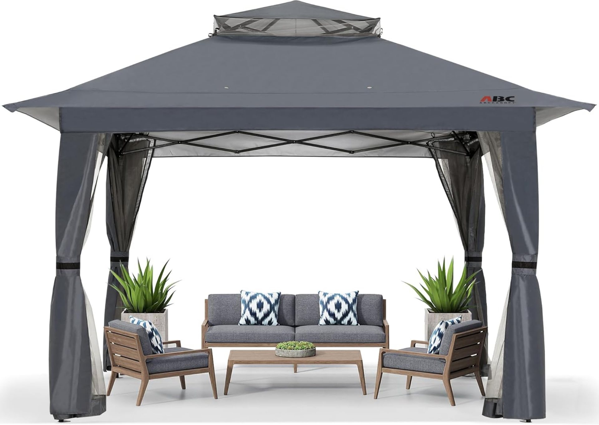 ABCCANOPY 13×13 Pop Up Gazebo, Outdoor Canopy Tent, Instant Screened Shelter with Mosquito Netting for Patio, Garden, Backyard, Party, Camping (Dark Gray) ABCCANOPY 13×13 Pop Up Gazebo, Outdoor Canopy Tent, Instant Screened Shelter with Mosquito Netting for Patio, Garden, Backyard, Party, Camping (Dark Gray)
