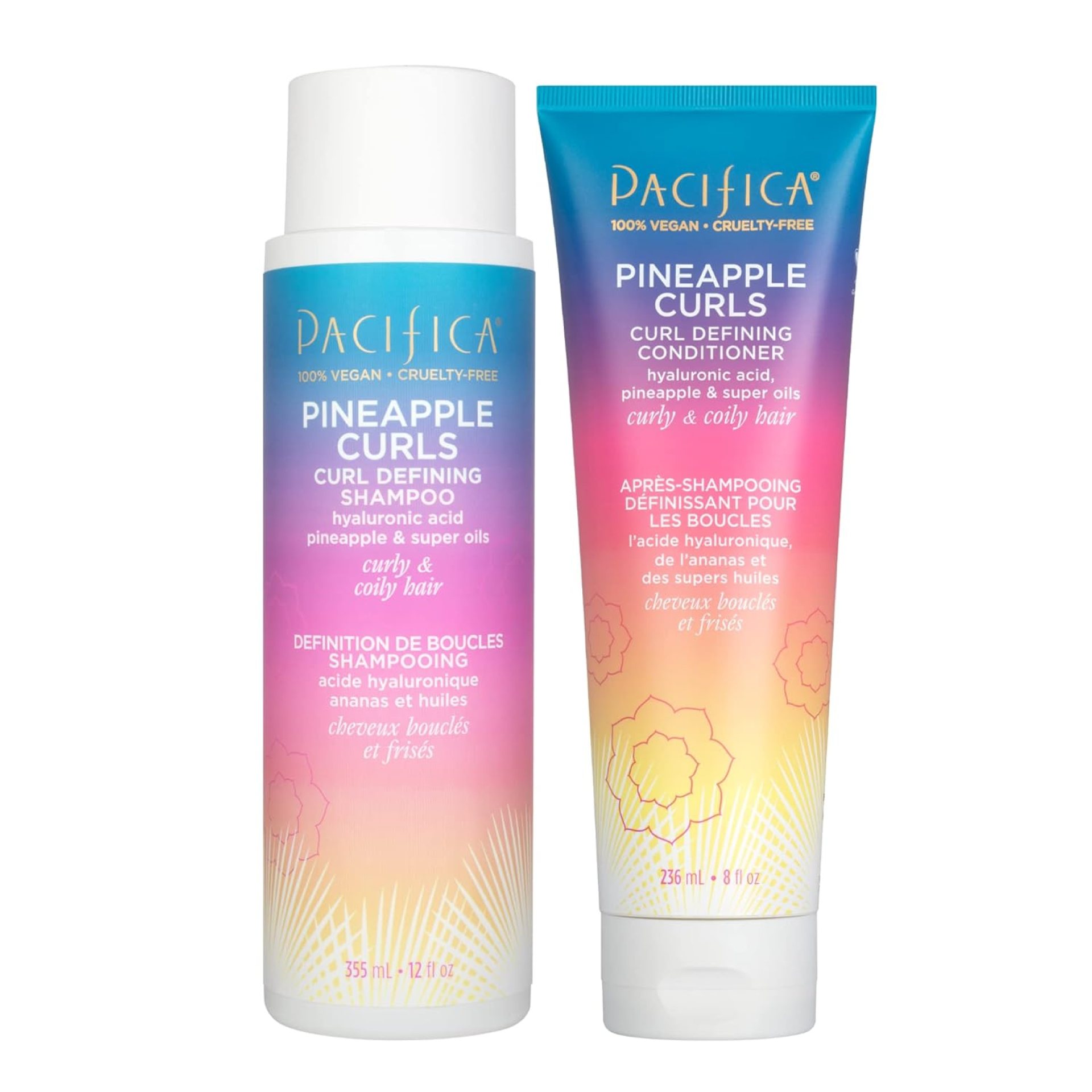 Pacifica Pineapple Curls Shampoo & Conditioner Set – Curl Defining Hair Care for Curly & Coily Hair, Enhances Bounce & Reduces Frizz Sulfate Free Clean Beauty Vegan & Cruelty-Free Dermatologist Tested Pacifica Pineapple Curls Shampoo & Conditioner Set – Curl Defining Hair Care for Curly & Coily Hair, Enhances Bounce & Reduces Frizz Sulfate Free Clean Beauty Vegan & Cruelty-Free Dermatologist Tested
