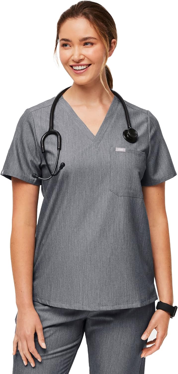 FIGS Catarina Scrub Tops for Women — Classic Fit, 1 Pocket, Four-Way Stretch, Anti-Wrinkle Women’s Medical Scrub Top FIGS Catarina Scrub Tops for Women — Classic Fit, 1 Pocket, Four-Way Stretch, Anti-Wrinkle Women’s Medical Scrub Top