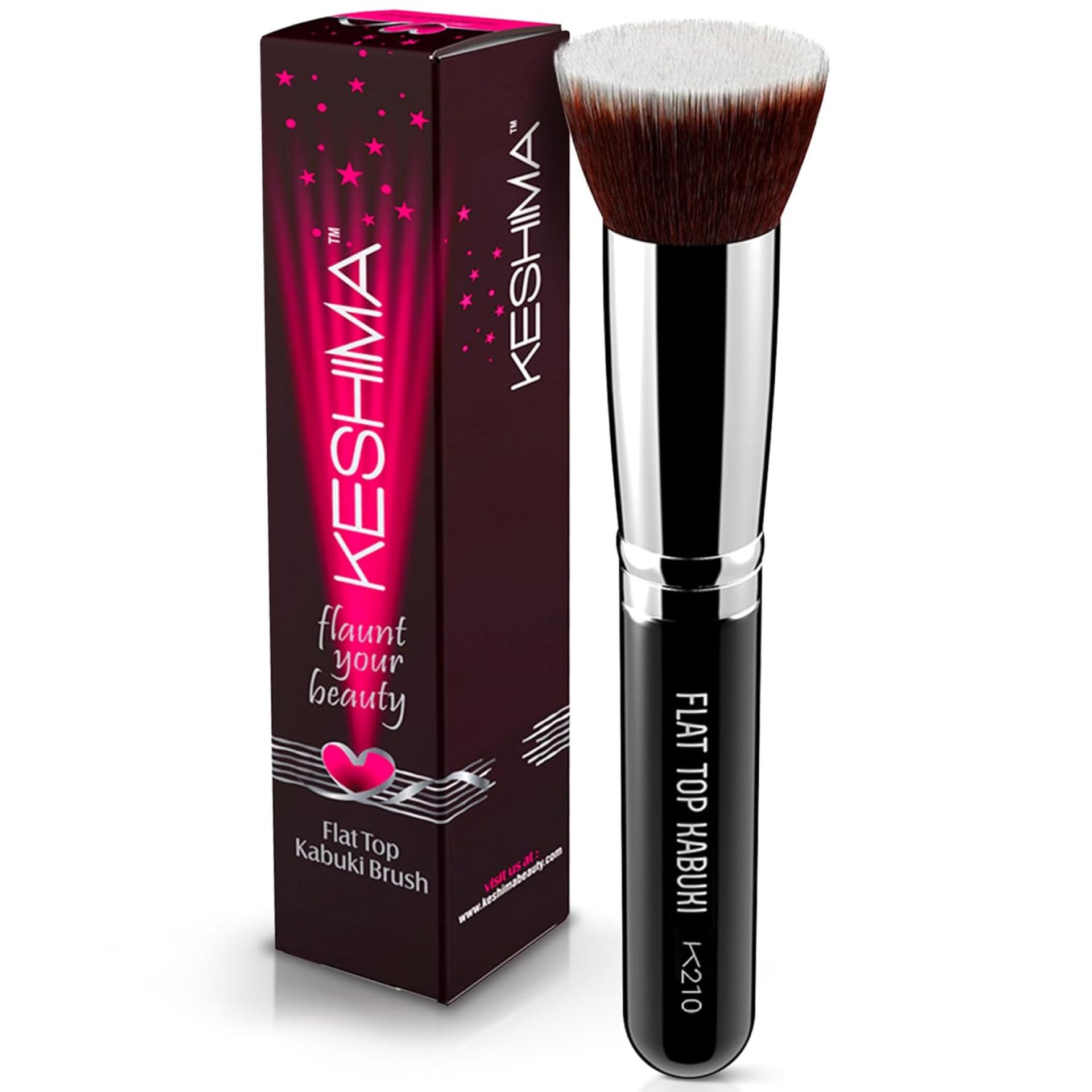 Flat Top Kabuki Foundation Brush By KESHIMA – Premium Makeup Brush for Liquid, Cream, and Powder – Buffing, Blending, and Face – 1.2″ Top Diameter Flat Top Kabuki Foundation Brush By KESHIMA – Premium Makeup Brush for Liquid, Cream, and Powder – Buffing, Blending, and Face – 1.2″ Top Diameter
