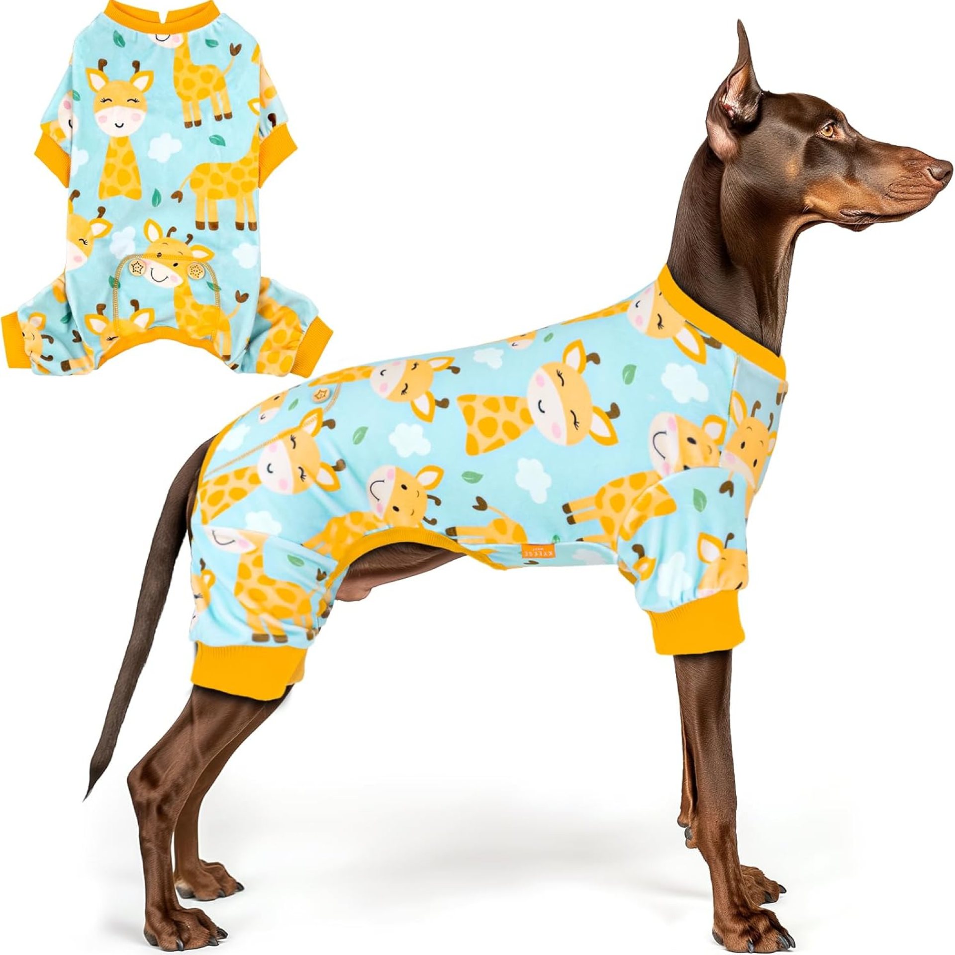 KYEESE Dog Pajamas Soft Cat Clothes Stretchy Pajamas Large Sized Dog Giraffe Pet Pjs Pet Onesie Comfy Pet Costume Cat Coat, XXX-Large KYEESE Dog Pajamas Soft Cat Clothes Stretchy Pajamas Large Sized Dog Giraffe Pet Pjs Pet Onesie Comfy Pet Costume Cat Coat, XXX-Large