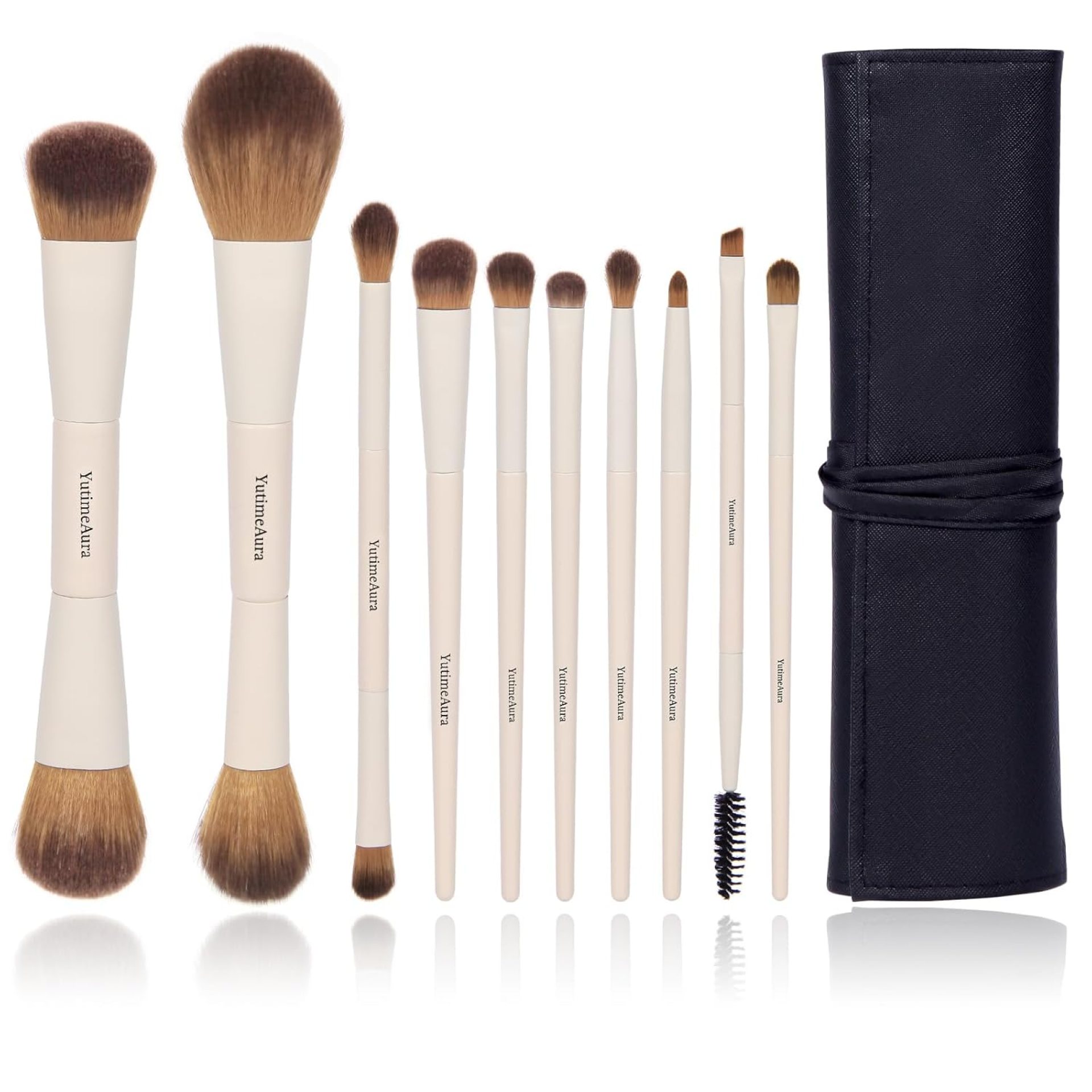 Makeup Brush Set 10pc, Dual-Ended Makeup Brushes For Bronzer, Contour, Eyeshadow, Blush, Concealer & Foundation Application Makeup Brush Set 10pc, Dual-Ended Makeup Brushes For Bronzer, Contour, Eyeshadow, Blush, Concealer & Foundation Application