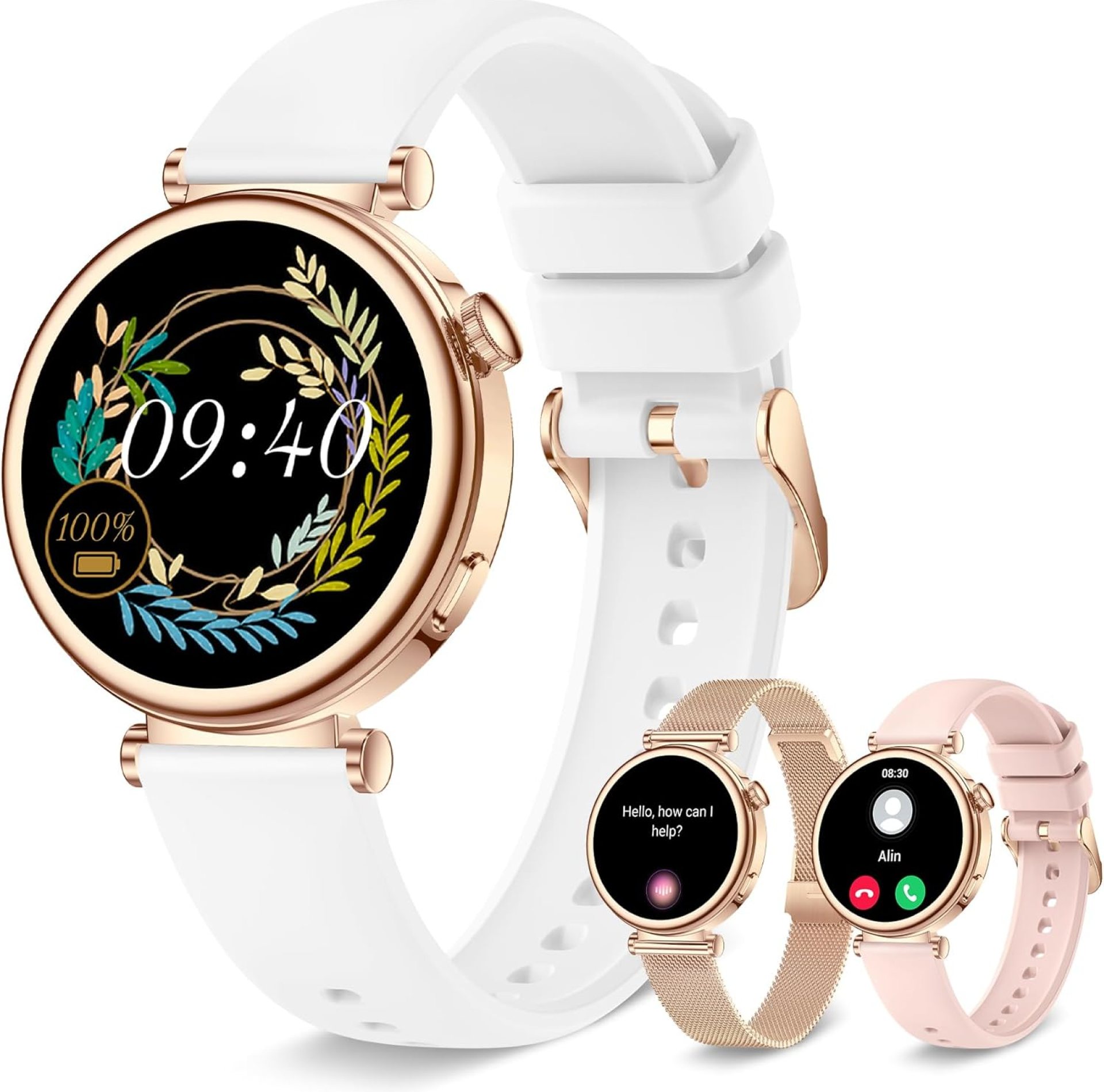 Small Smart Watch for Women with Bluetooth Call, 1.27″ Fitness Watch Step Counter Heart Rate Sleep Monitor 100+ Sports Modes Fitness Tracker, DIY Dial Stylish Ladies Watch, Smartwatch Android iOS 41mm Small Smart Watch for Women with Bluetooth Call, 1.27″ Fitness Watch Step Counter Heart Rate Sleep Monitor 100+ Sports Modes Fitness Tracker, DIY Dial Stylish Ladies Watch, Smartwatch Android iOS 41mm
