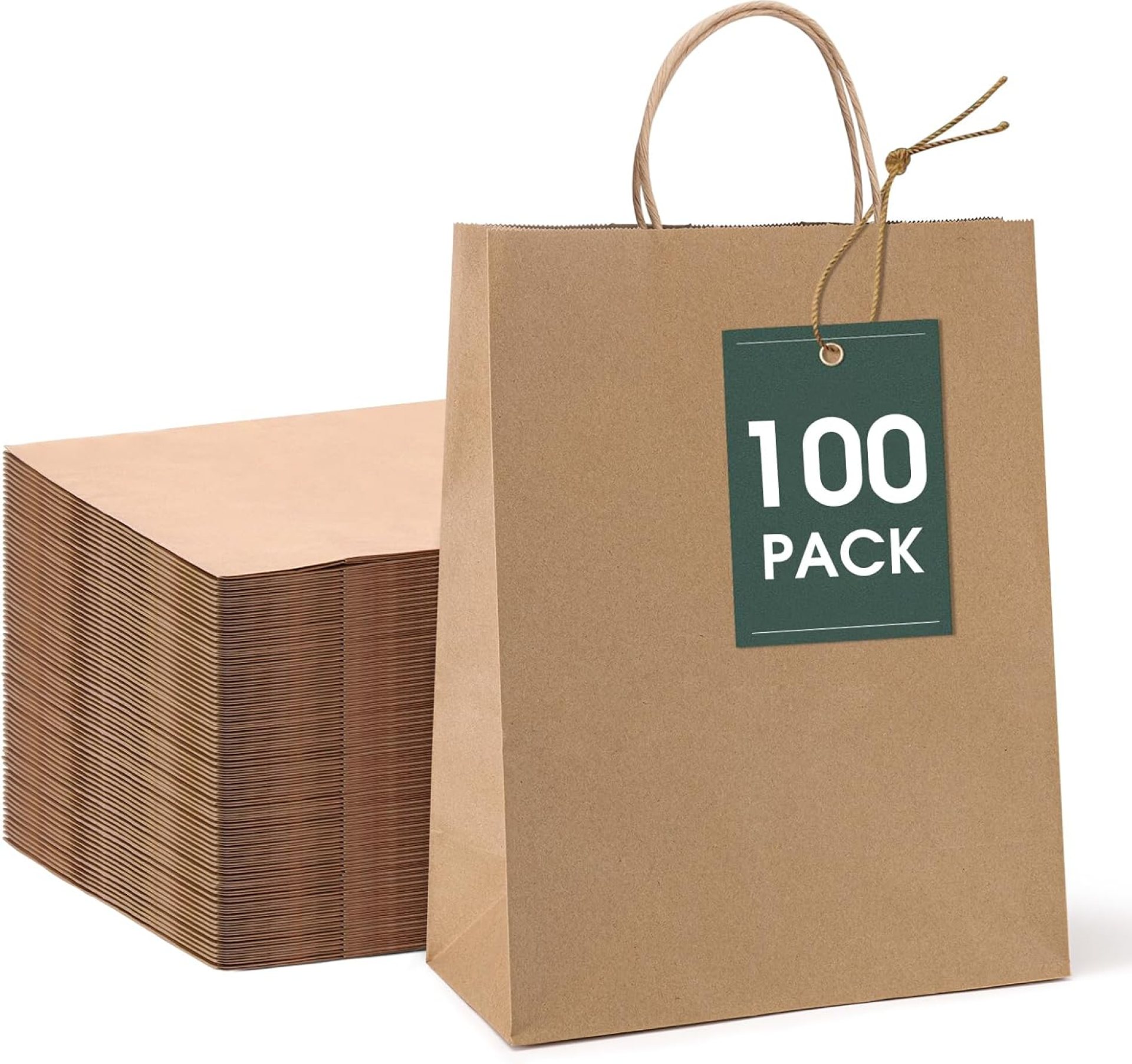 GSSUSA 10x5x13 100Pcs Brown Paper Bags with Handles, Bulk Shopping Grocery Paper Bags, Party Favor, Retail, Small Business, Packaging, Merchandise, Boutique, Wedding GSSUSA 10x5x13 100Pcs Brown Paper Bags with Handles, Bulk Shopping Grocery Paper Bags, Party Favor, Retail, Small Business, Packaging, Merchandise, Boutique, Wedding
