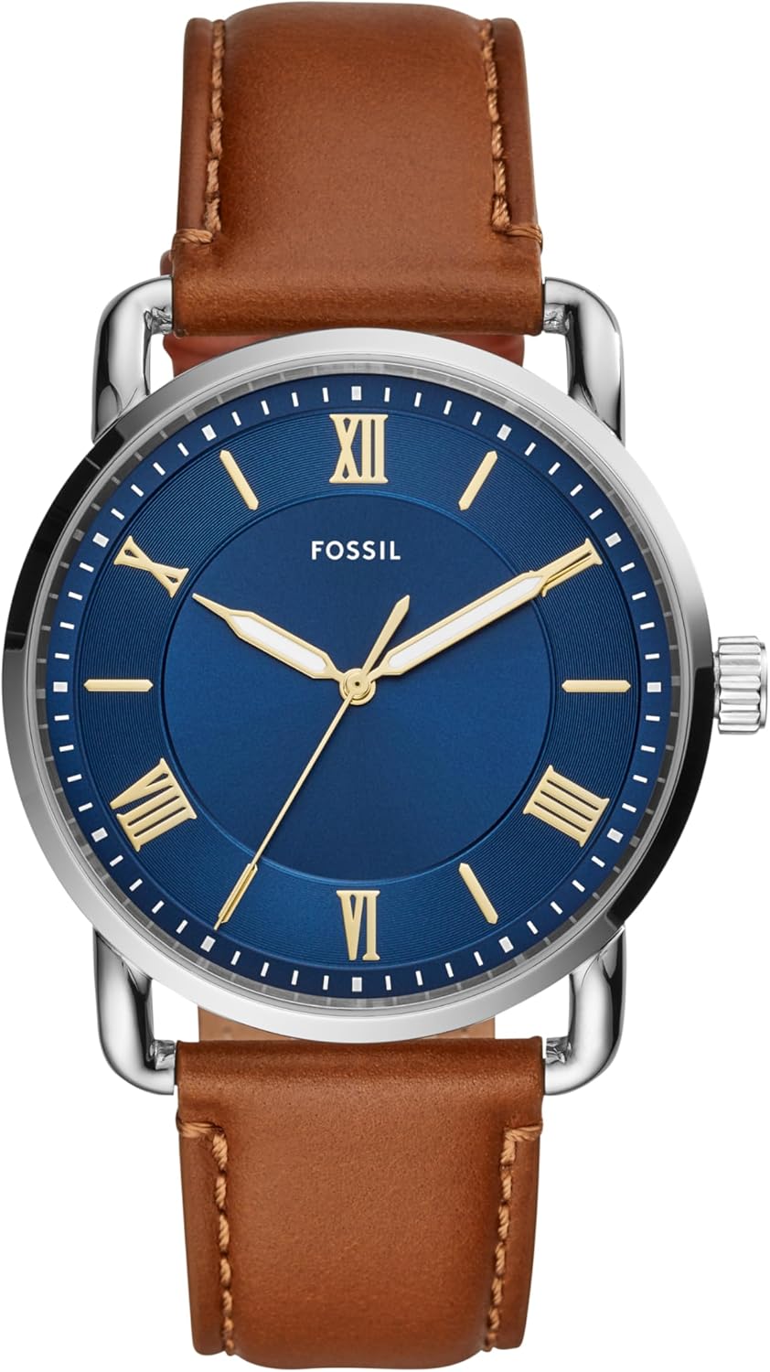 Fossil Men’s Copeland Quartz Stainless Steel and Leather Three-Hand Watch Fossil Men’s Copeland Quartz Stainless Steel and Leather Three-Hand Watch