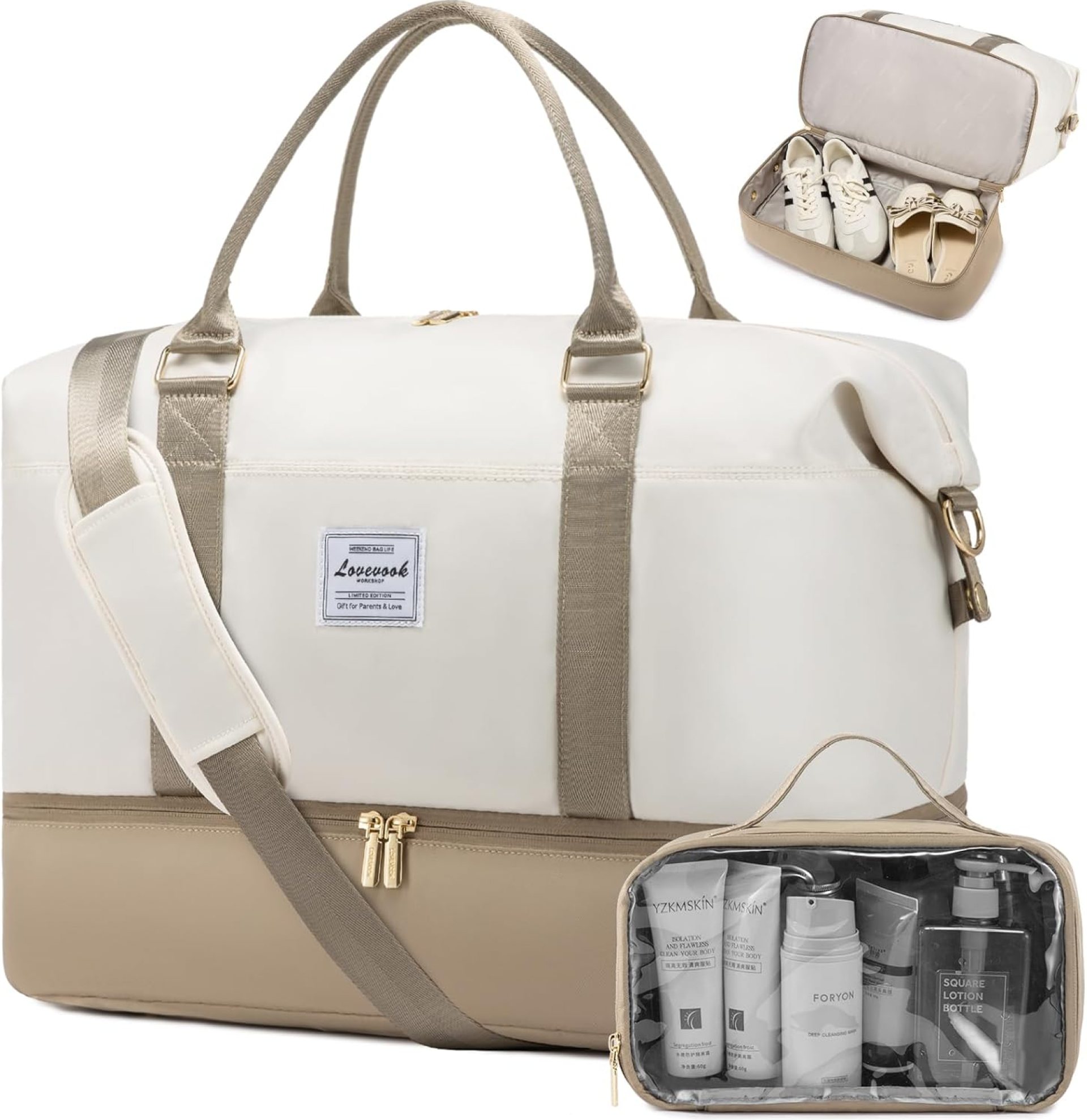 LOVEVOOK Travel Bag Weekender Bags for Women, Carry on Overnight Bag with Shoe Compartment,Duffle Bag with Laptop Pocket,Hospital Bag for Labor Delivery,Gym Tote Bag with Toiletry Bag LOVEVOOK Travel Bag Weekender Bags for Women, Carry on Overnight Bag with Shoe Compartment,Duffle Bag with Laptop Pocket,Hospital Bag for Labor Delivery,Gym Tote Bag with Toiletry Bag