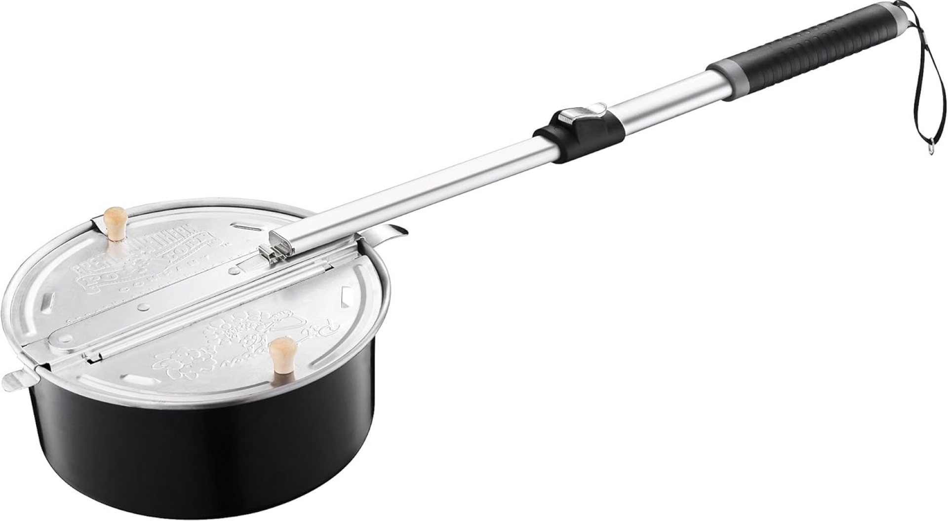 Campfire Popcorn Popper – Old Fashioned Popcorn Maker with Telescoping Handle – Camping Gear by Great Northern Popcorn (Black) Campfire Popcorn Popper – Old Fashioned Popcorn Maker with Telescoping Handle – Camping Gear by Great Northern Popcorn (Black)