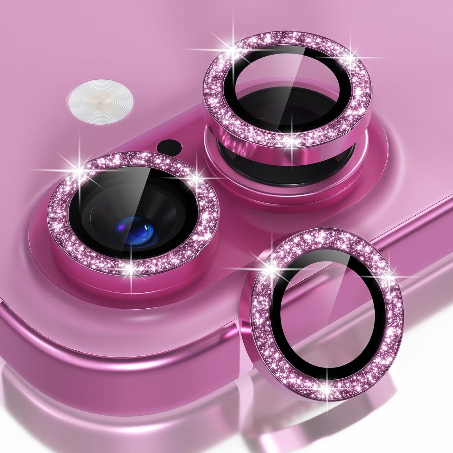 Choiche Compatible for iPhone 16 /iPhone 16 Plus Camera Lens Protector Bling, 9H Tempered Glass Camera Cover Screen Protector Metal Ring Decoration Accessories(Glitter-Pink) Choiche Compatible for iPhone 16 /iPhone 16 Plus Camera Lens Protector Bling, 9H Tempered Glass Camera Cover Screen Protector Metal Ring Decoration Accessories(Glitter-Pink)
