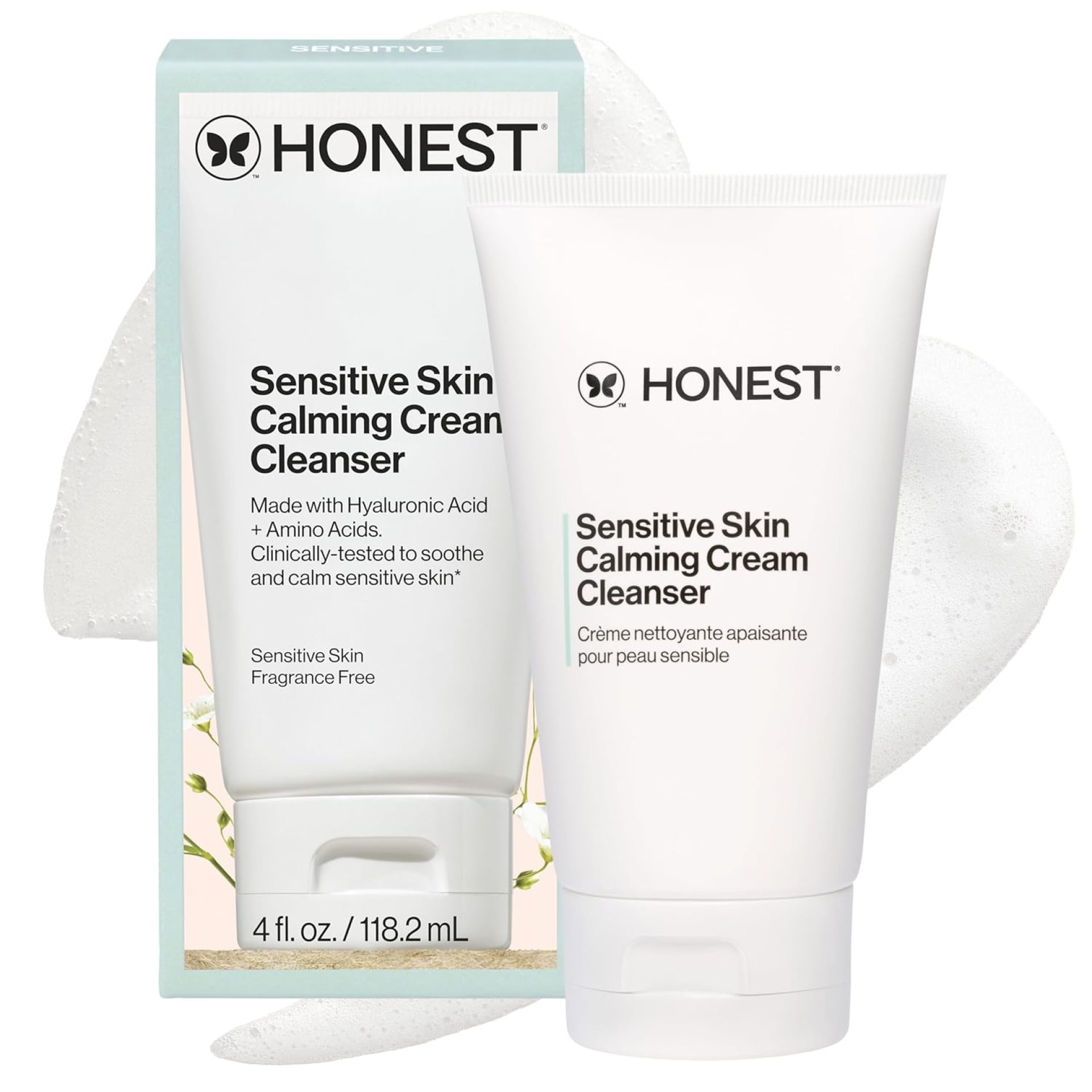 Honest Beauty Calm On Foaming Cream Cleanser for Sensitive Skin | Hyaluronic Acid + Calming Phyto-Blend | EWG Verified, Vegan + Cruelty Free | 4 fl oz Honest Beauty Calm On Foaming Cream Cleanser for Sensitive Skin | Hyaluronic Acid + Calming Phyto-Blend | EWG Verified, Vegan + Cruelty Free | 4 fl oz