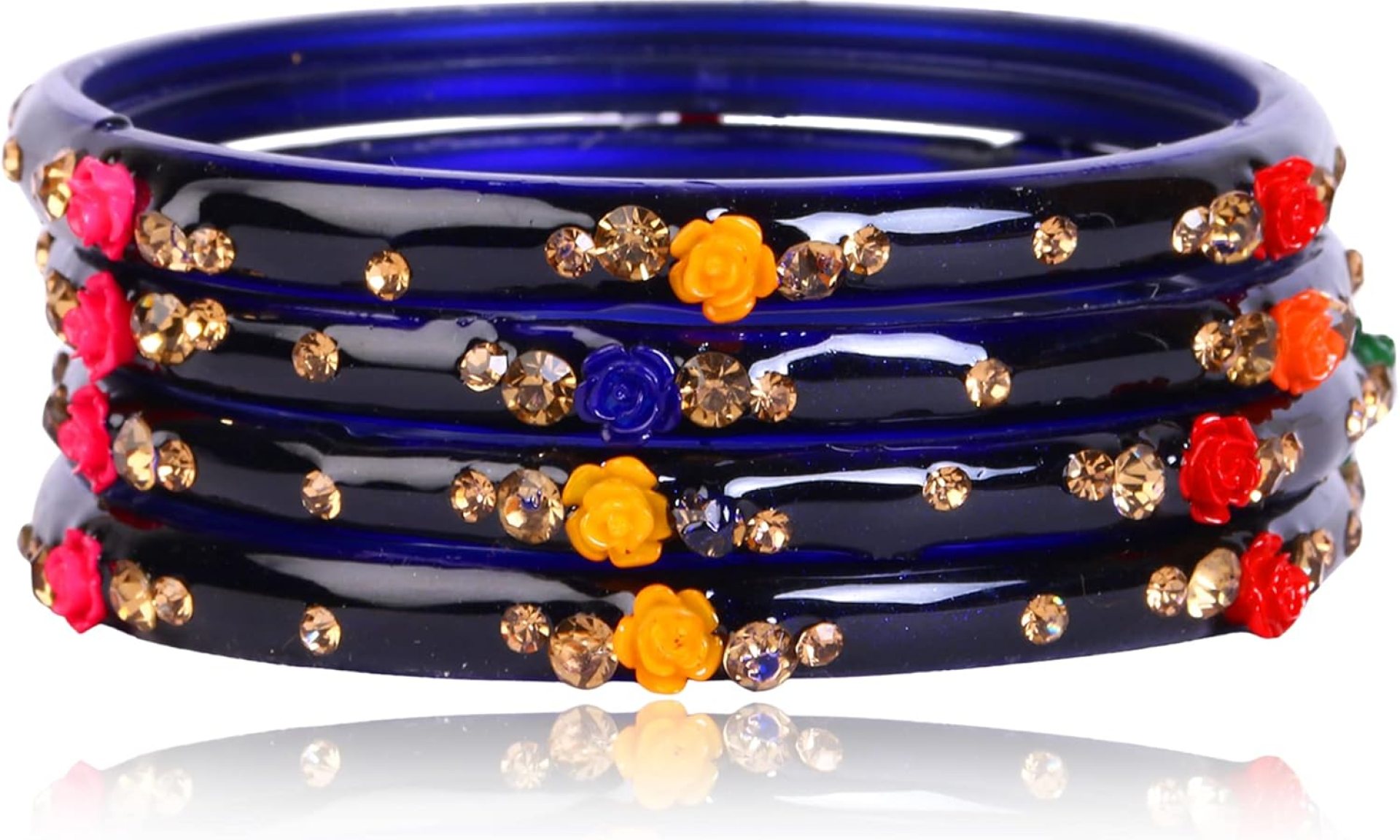 JD’Z COLLECTION Indian Bangles Jewelry For Women Glass Bangles Flower Design Costume Matching Partywear Bangles Set 4pc Beautiful Bollywood Bangles JD’Z COLLECTION Indian Bangles Jewelry For Women Glass Bangles Flower Design Costume Matching Partywear Bangles Set 4pc Beautiful Bollywood Bangles