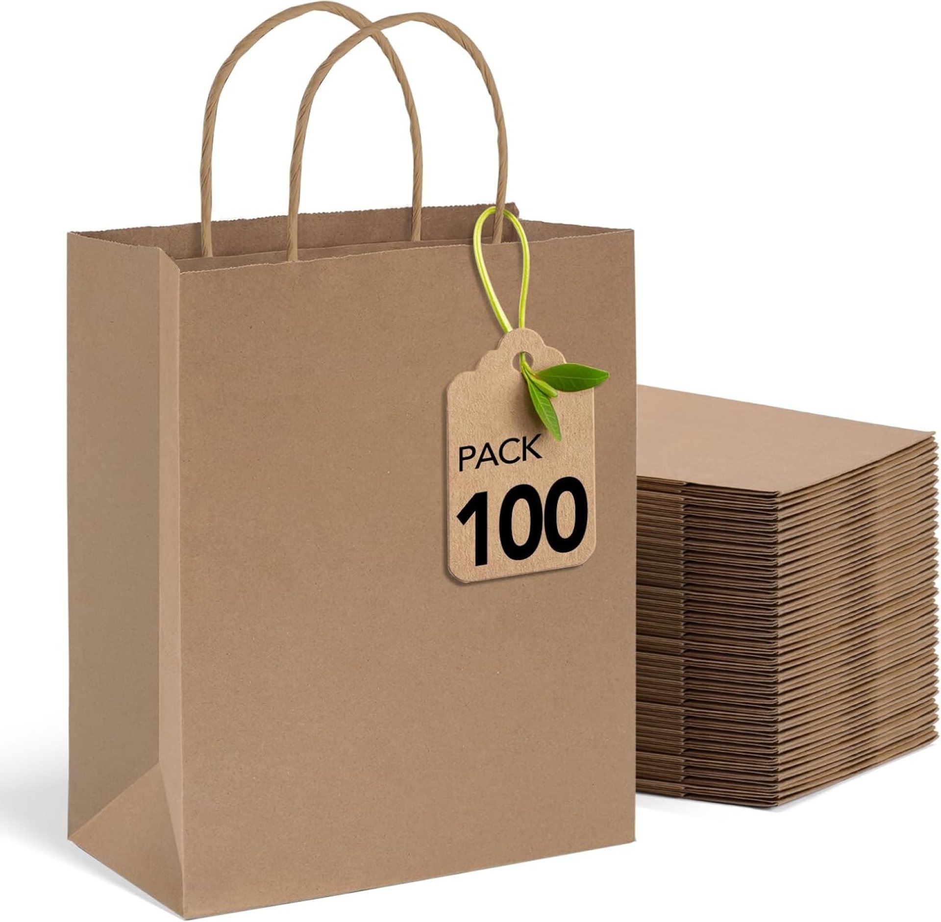 MESHA Gift Bags 10X5X13” 100Pcs, Large Brown Paper Bags with Handles Bulk,Reusable Kraft Shopping Bag for Small Business,Merchandise,Retail,Birthday,Kids Party,Favors MESHA Gift Bags 10X5X13” 100Pcs, Large Brown Paper Bags with Handles Bulk,Reusable Kraft Shopping Bag for Small Business,Merchandise,Retail,Birthday,Kids Party,Favors