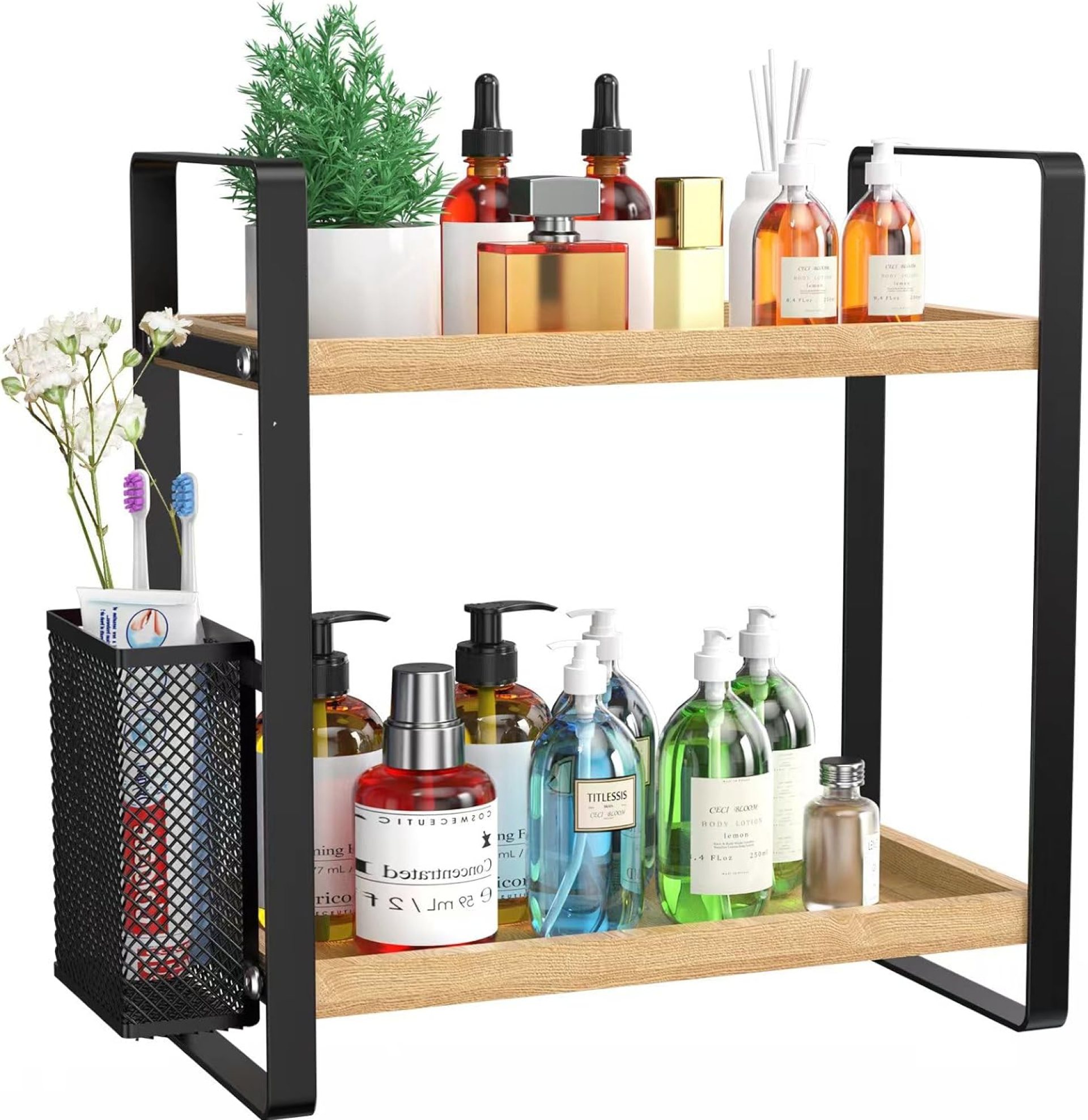 LEMIKKLE Bathroom Counter Organizer with Basket, Bathroom Organizers and Storage,Skincare Organizers for Vanity,Storage Organizers for Bathroom, Kitchen, Dresser LEMIKKLE Bathroom Counter Organizer with Basket, Bathroom Organizers and Storage,Skincare Organizers for Vanity,Storage Organizers for Bathroom, Kitchen, Dresser