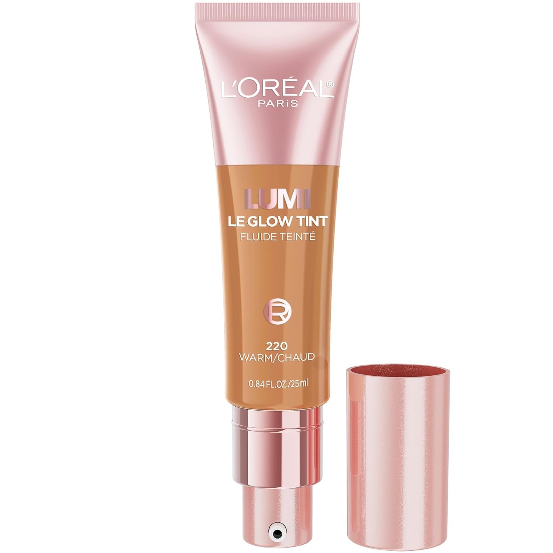 L’Oréal Paris Lumi Le Glow Skin Tint, Lightweight Water-Based Tinted Serum with Foundation-Like Coverage, Glow Illuminator, Warm 220, 0.85 Fl Oz L’Oréal Paris Lumi Le Glow Skin Tint, Lightweight Water-Based Tinted Serum with Foundation-Like Coverage, Glow Illuminator, Warm 220, 0.85 Fl Oz
