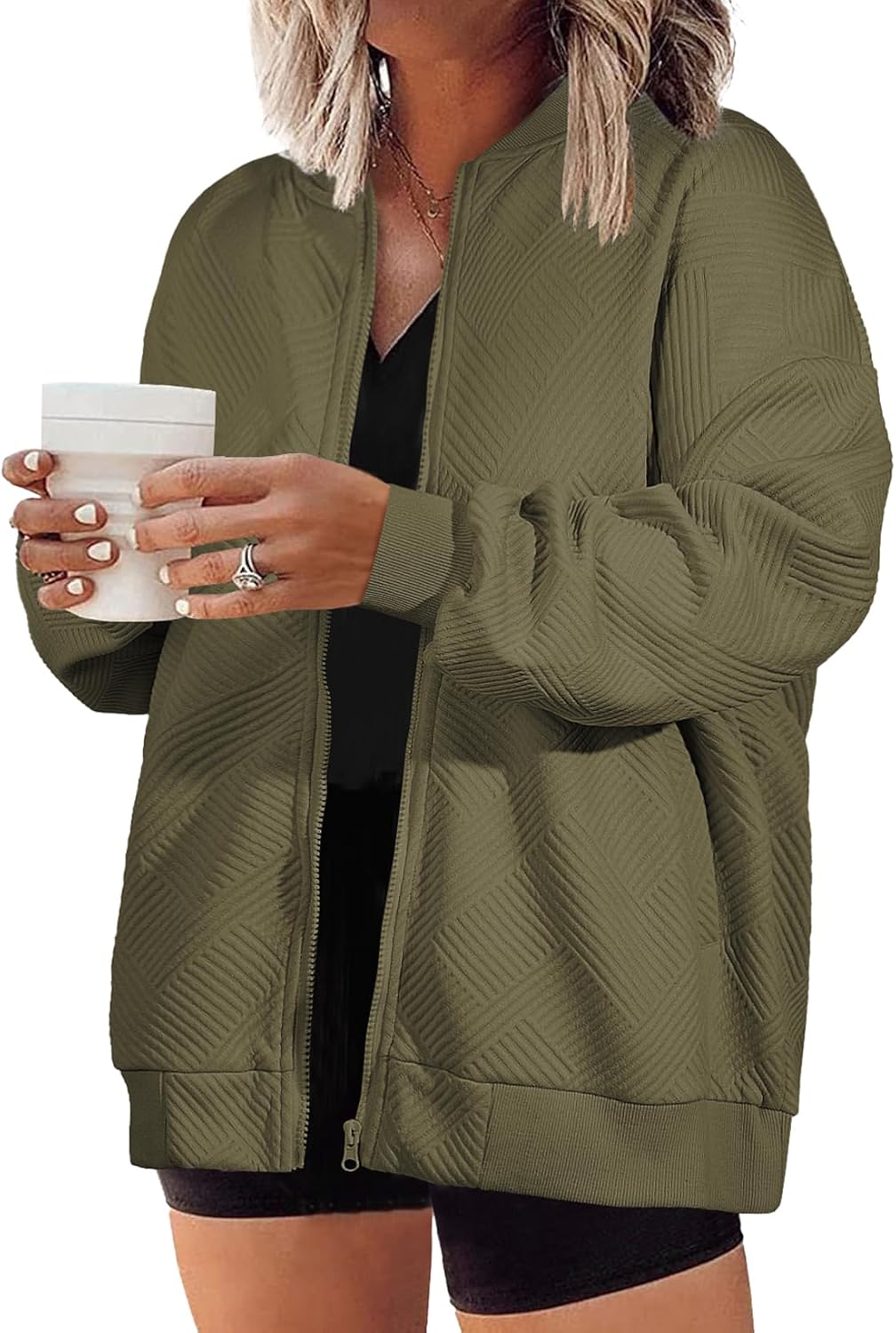Eytino Womens Plus Size Jackets Long Sleeve Full Zip Casual Lightweight Fall Jacket(1X-5X) Eytino Womens Plus Size Jackets Long Sleeve Full Zip Casual Lightweight Fall Jacket(1X-5X)