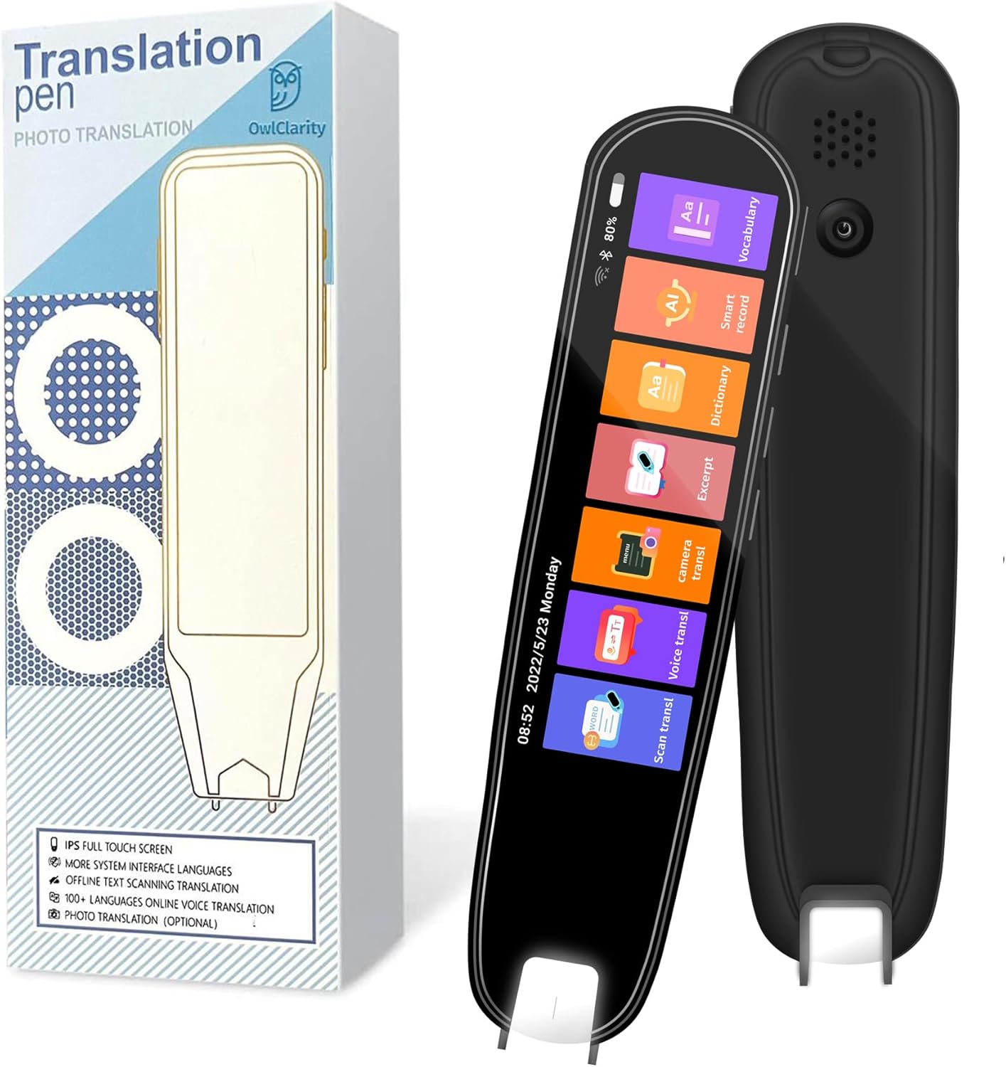 Translator Pen Scanner, Portable 134 Language Translator Device with 3.38 Inch Touch Screen, OCR Text to Speech, Wi-Fi Wireless Reading Pen for Dyslexia Camera | OwlClarity Translator Pen Scanner, Portable 134 Language Translator Device with 3.38 Inch Touch Screen, OCR Text to Speech, Wi-Fi Wireless Reading Pen for Dyslexia Camera | OwlClarity