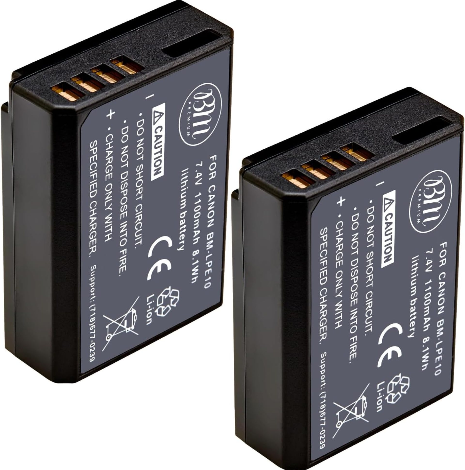 BM Premium 2-Pack of LP-E10 Batteries for Canon EOS Rebel T3, T5, T6, T7, T100, Kiss X50, Kiss X70, EOS 1100D, EOS 1200D, EOS 1300D, EOS 2000D, EOS 4000D Digital Camera BM Premium 2-Pack of LP-E10 Batteries for Canon EOS Rebel T3, T5, T6, T7, T100, Kiss X50, Kiss X70, EOS 1100D, EOS 1200D, EOS 1300D, EOS 2000D, EOS 4000D Digital Camera