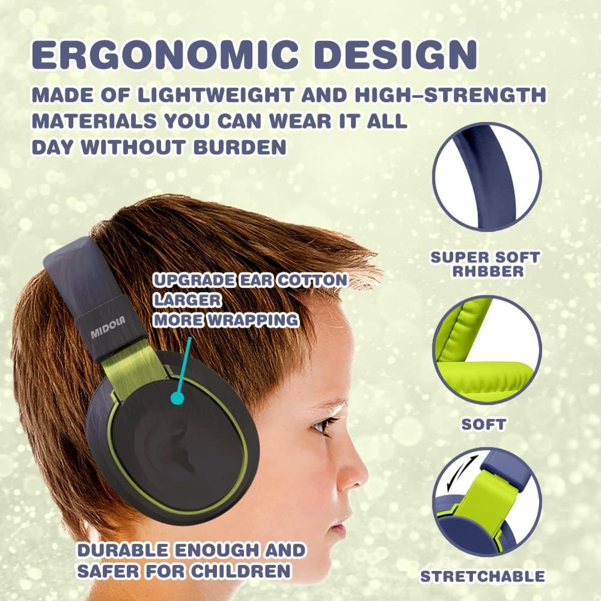 MIDOLA Volume Limited 85/110dB Kids Headphone Over-Ear/On-Ear Foldable Sound Noise Protection Headset with Inline AUX 3.5mm Cord w/Mic for Child School Cellphone Pad PC Notebook DeepBlueSky MIDOLA Volume Limited 85/110dB Kids Headphone Over-Ear/On-Ear Foldable Sound Noise Protection Headset with Inline AUX 3.5mm Cord w/Mic for Child School Cellphone Pad PC Notebook DeepBlueSky