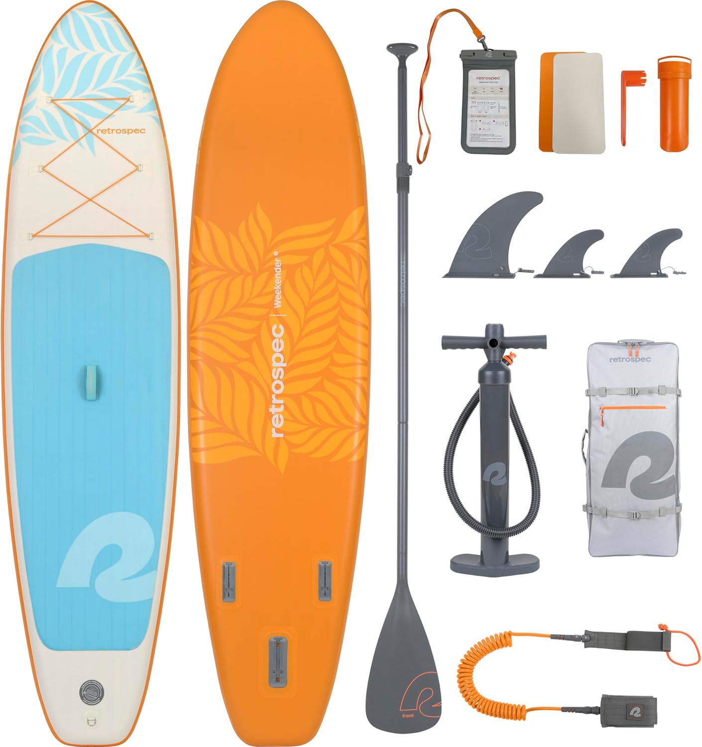 Retrospec Weekender Inflatable Stand Up Paddle Board Includes Paddle, Pump, and Accessories 10’6” Lightweight iSUP, Puncture Resistant Inflatable Paddle Board for Adults Retrospec Weekender Inflatable Stand Up Paddle Board Includes Paddle, Pump, and Accessories 10’6” Lightweight iSUP, Puncture Resistant Inflatable Paddle Board for Adults
