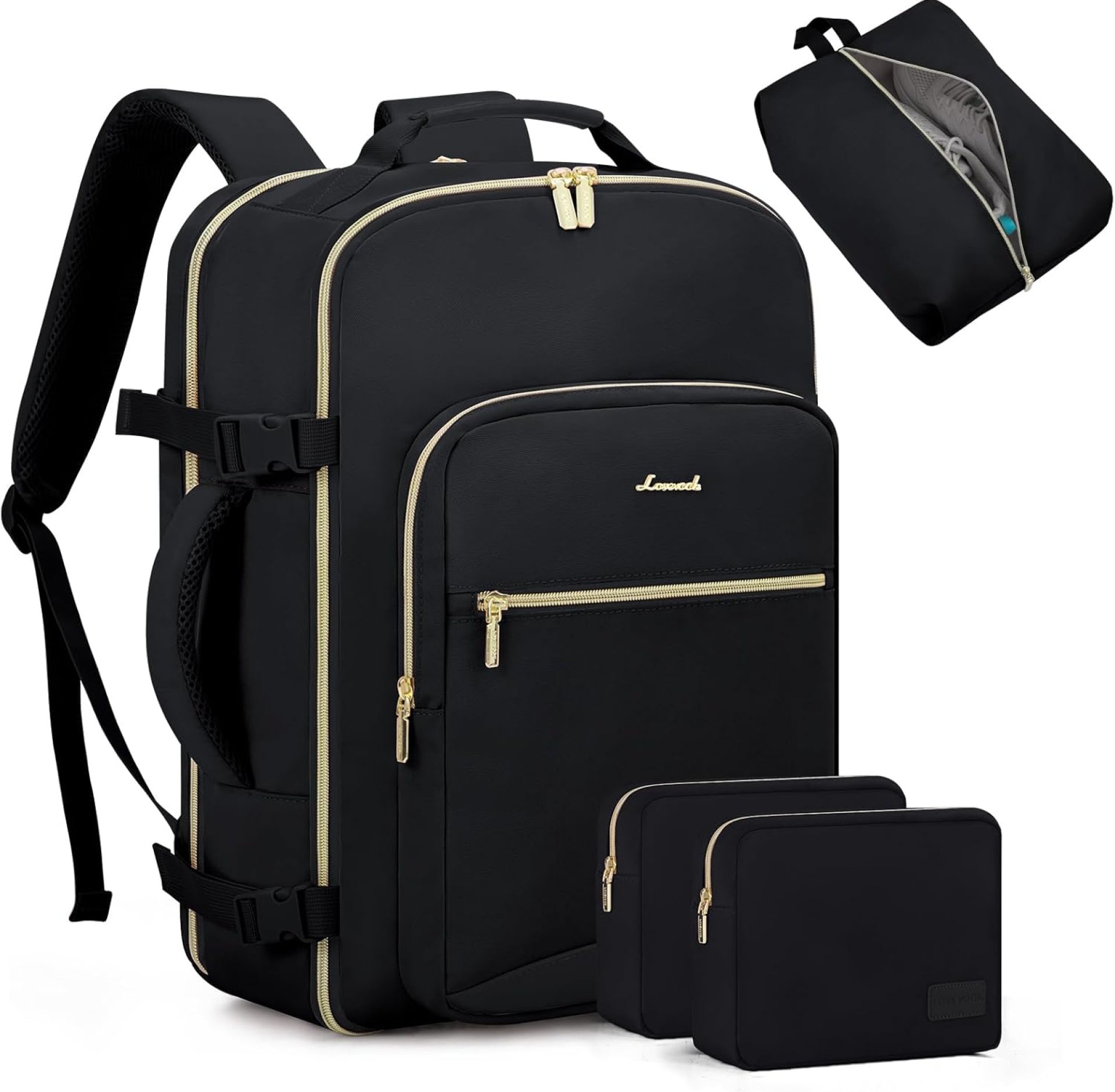 LOVEVOOK Travel Backpack for Women Men as Personal Item Flight Approved, 40L Luggage Carry On Backpack,17.3inch Large Daypack Laptop Backpack Waterproof Outdoor Sports with 3 Packing Cubes,Black-Black LOVEVOOK Travel Backpack for Women Men as Personal Item Flight Approved, 40L Luggage Carry On Backpack,17.3inch Large Daypack Laptop Backpack Waterproof Outdoor Sports with 3 Packing Cubes,Black-Black