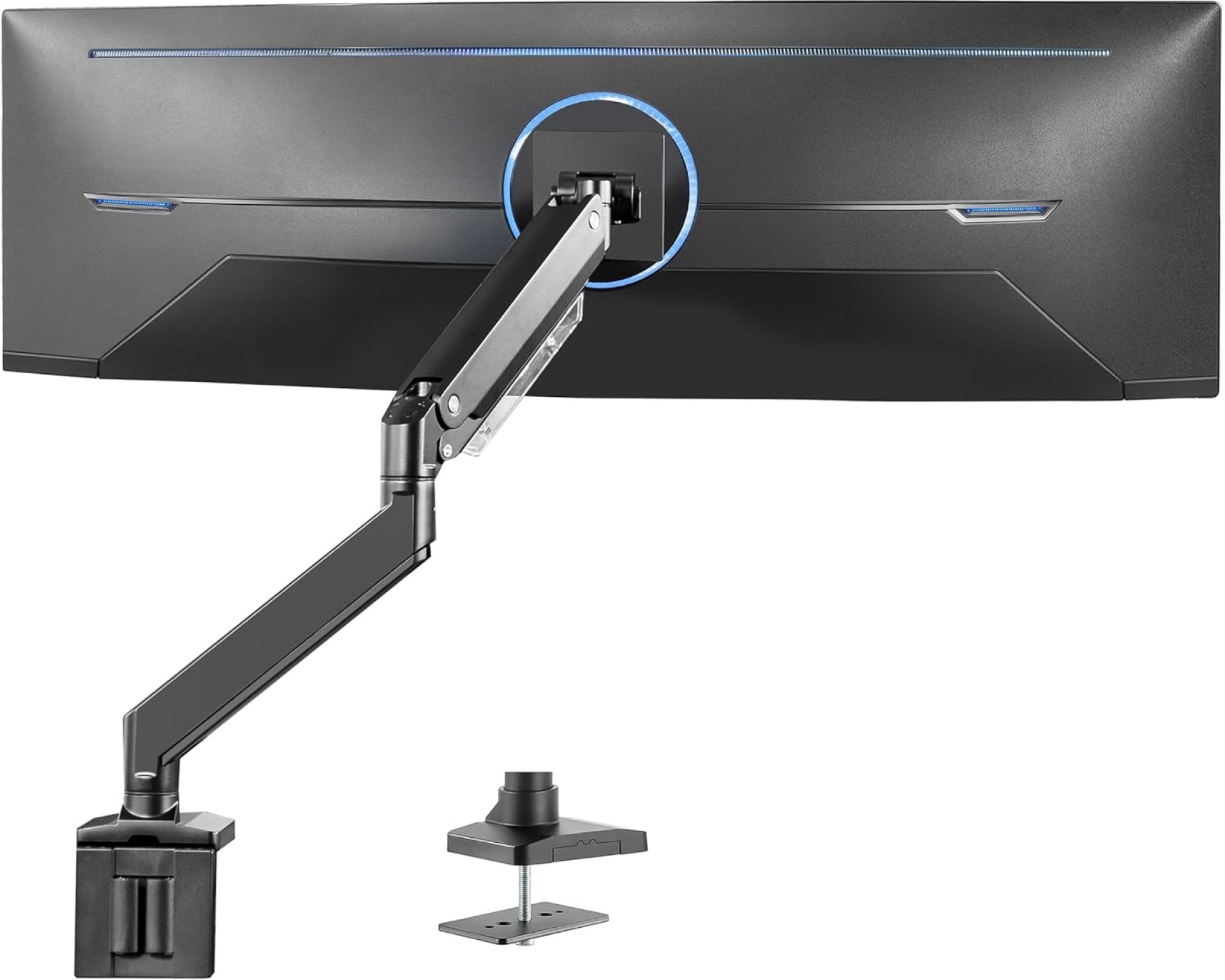 VIVO Premium Aluminum Heavy Duty Monitor Arm for Ultrawide Screens up to 49 inches and 33 lbs, Single Wall Mount, Pneumatic Height, Max VESA 100×100, Black, STAND-V101G1 VIVO Premium Aluminum Heavy Duty Monitor Arm for Ultrawide Screens up to 49 inches and 33 lbs, Single Wall Mount, Pneumatic Height, Max VESA 100×100, Black, STAND-V101G1