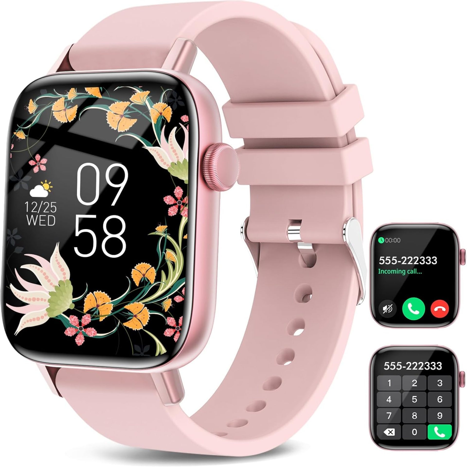 Smart Watch for Android iPhone-Call Receive/Dial/Read Message/AI Control-1.9″ HD Screen-IP67 Waterproof Fitness Smartwatch-Blood Pressure/Heart Rate/SpO2/Sleep Monitor (Light Pink) Smart Watch for Android iPhone-Call Receive/Dial/Read Message/AI Control-1.9″ HD Screen-IP67 Waterproof Fitness Smartwatch-Blood Pressure/Heart Rate/SpO2/Sleep Monitor (Light Pink)