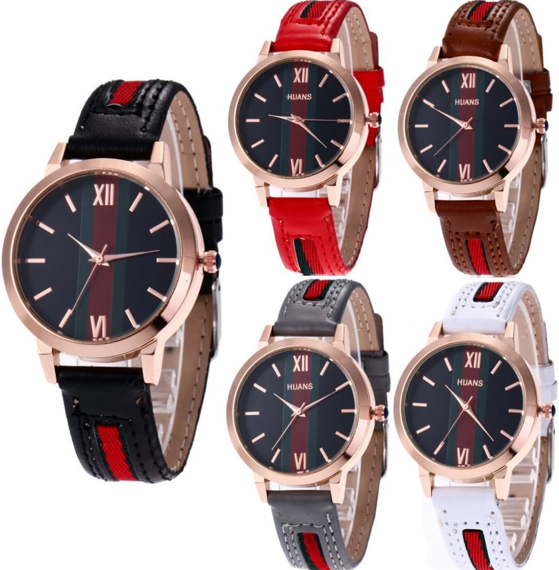 CdyBox Wholesale PU Leather Watch 5 Pack Analog Quartz Wristwatches for Women Men Lady CdyBox Wholesale PU Leather Watch 5 Pack Analog Quartz Wristwatches for Women Men Lady