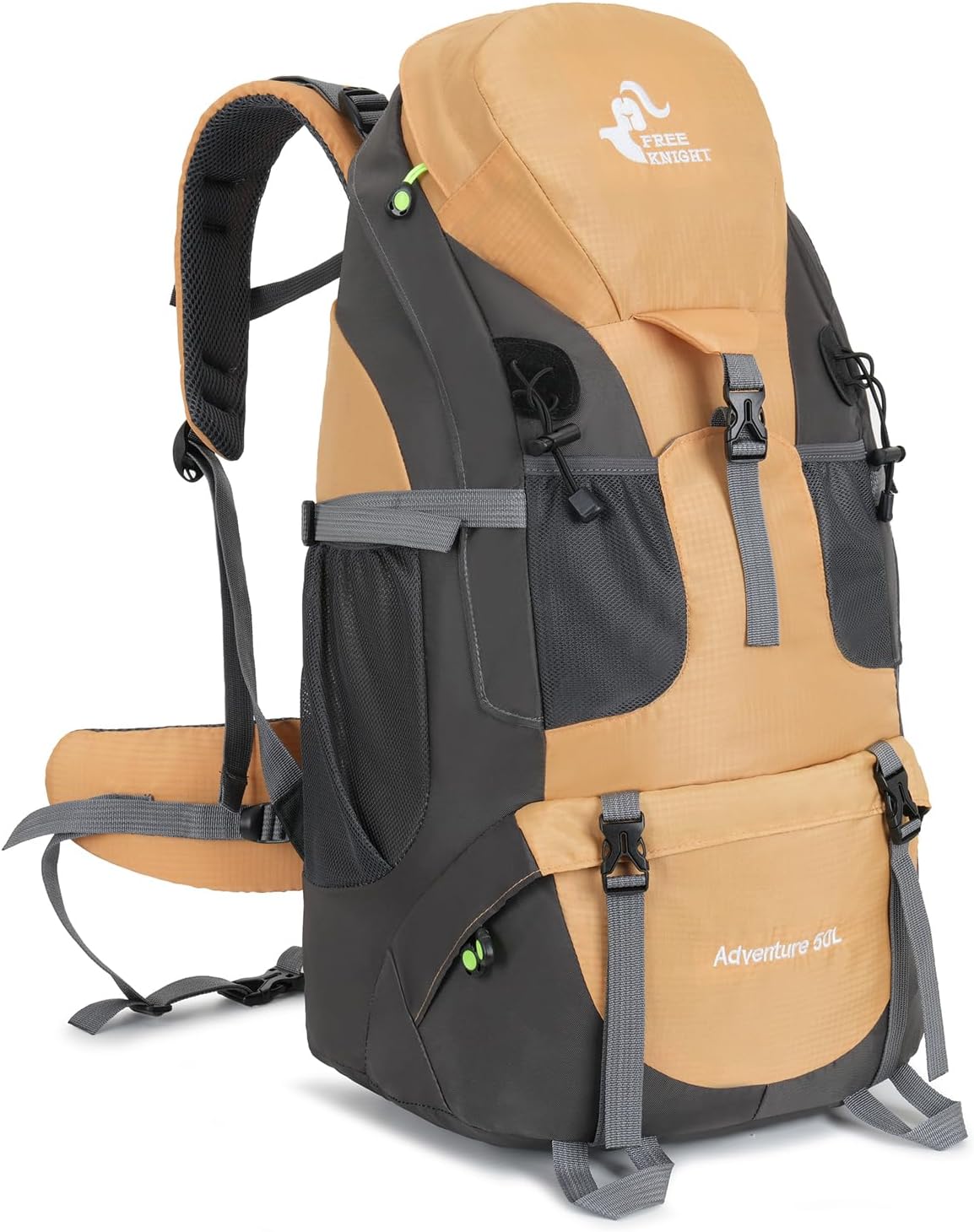 Bseash 50L Hiking Backpack, Water Resistant Lightweight Outdoor Sport Daypack Travel Bag for Camping Climbing Skiing Cycling (Gold – With Shoe Compartment) Bseash 50L Hiking Backpack, Water Resistant Lightweight Outdoor Sport Daypack Travel Bag for Camping Climbing Skiing Cycling (Gold – With Shoe Compartment)