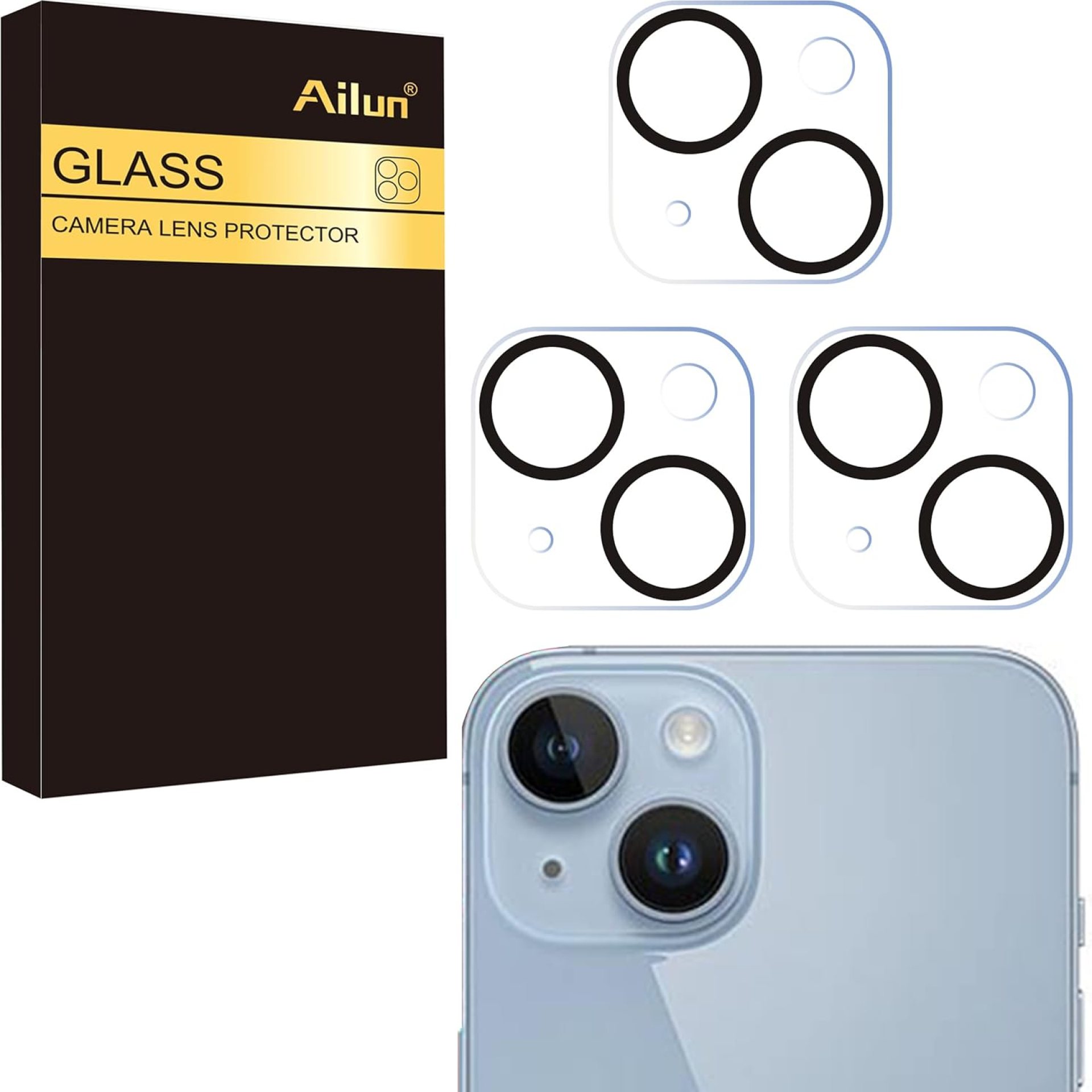 Ailun 3 Pack Camera Lens Protector for iPhone 15 / iPhone 14 6.1″ & iPhone 15 Plus/iPhone 14 Plus 6.7″,Tempered Glass,9H Hardness,Ultra HD,Anti-Scratch,Case Friendly,Does not Affect Night Shots Ailun 3 Pack Camera Lens Protector for iPhone 15 / iPhone 14 6.1″ & iPhone 15 Plus/iPhone 14 Plus 6.7″,Tempered Glass,9H Hardness,Ultra HD,Anti-Scratch,Case Friendly,Does not Affect Night Shots