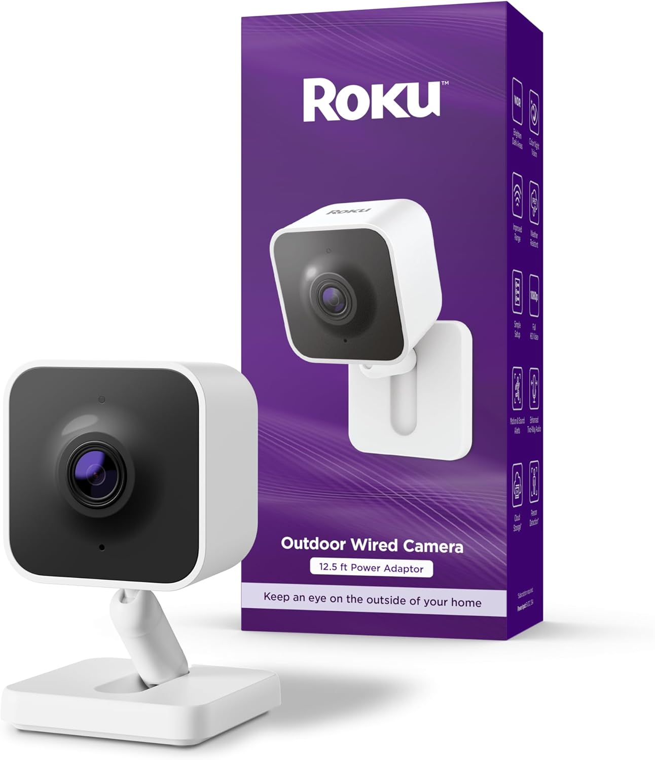 Roku New Outdoor Camera 2024 – Home Security – IP65 Weather Resistant Wired Security Camera & Pet Monitor with 1080p HD Night Vision, Works with Alexa & Google, WDR, Motion & Sound Detection Roku New Outdoor Camera 2024 – Home Security – IP65 Weather Resistant Wired Security Camera & Pet Monitor with 1080p HD Night Vision, Works with Alexa & Google, WDR, Motion & Sound Detection