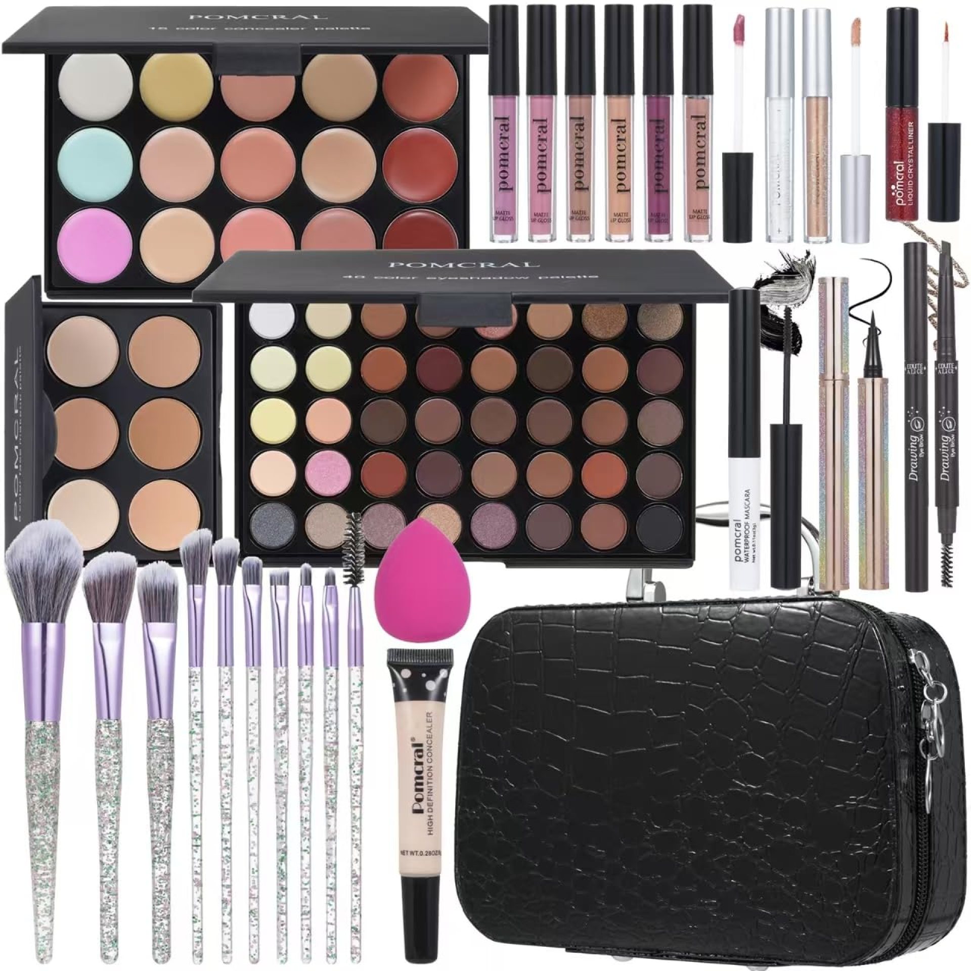 All In One Makeup Kit,Full Makeup Set For Wonmen Includes 40 Colors Eyeshadow Palette Lip Gloss Liquid Lipstick Make up Sponge Brushes Eyebrow Concealer With Makeup Bag All In One Makeup Kit,Full Makeup Set For Wonmen Includes 40 Colors Eyeshadow Palette Lip Gloss Liquid Lipstick Make up Sponge Brushes Eyebrow Concealer With Makeup Bag