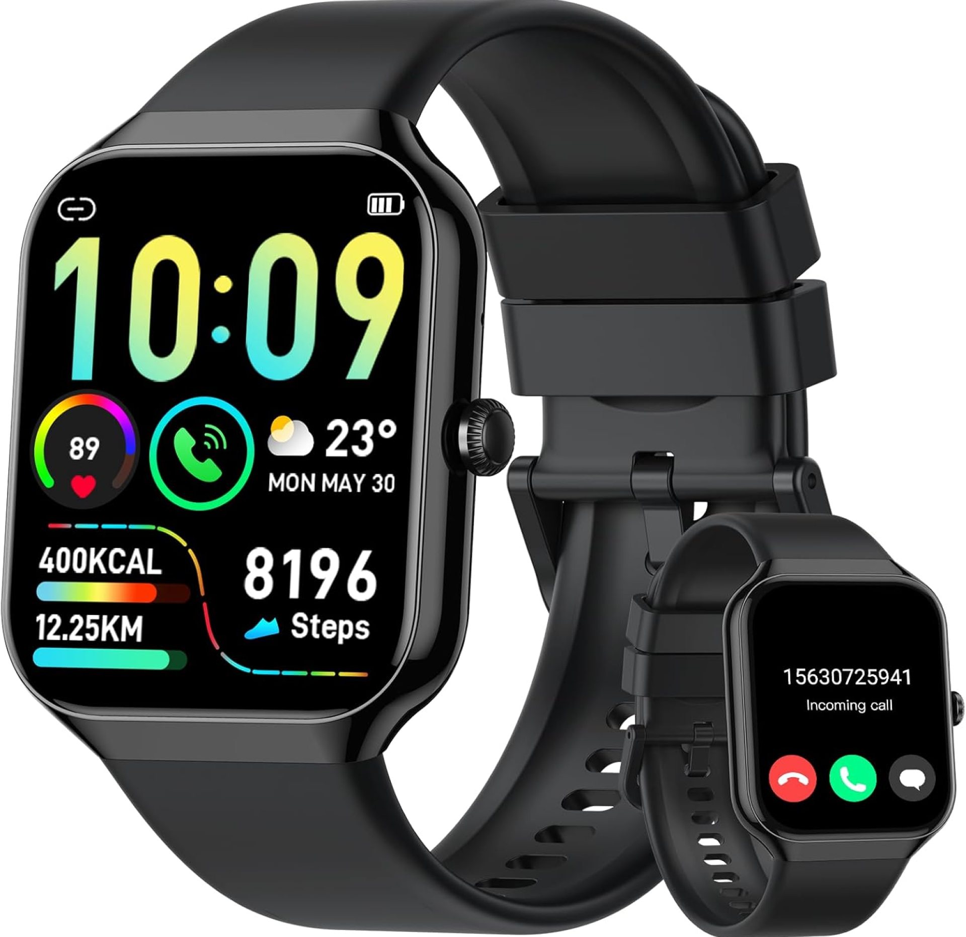 Smart Watch for Men Women Answer/Make Calls, 1.96″ HD Fitness Watch with Heart Rate Monitor Sleep Monitor, 113+ Sports Activity Trackers with Step Counter, IP68 Waterproof, Smartwatch for Android/iOS Smart Watch for Men Women Answer/Make Calls, 1.96″ HD Fitness Watch with Heart Rate Monitor Sleep Monitor, 113+ Sports Activity Trackers with Step Counter, IP68 Waterproof, Smartwatch for Android/iOS