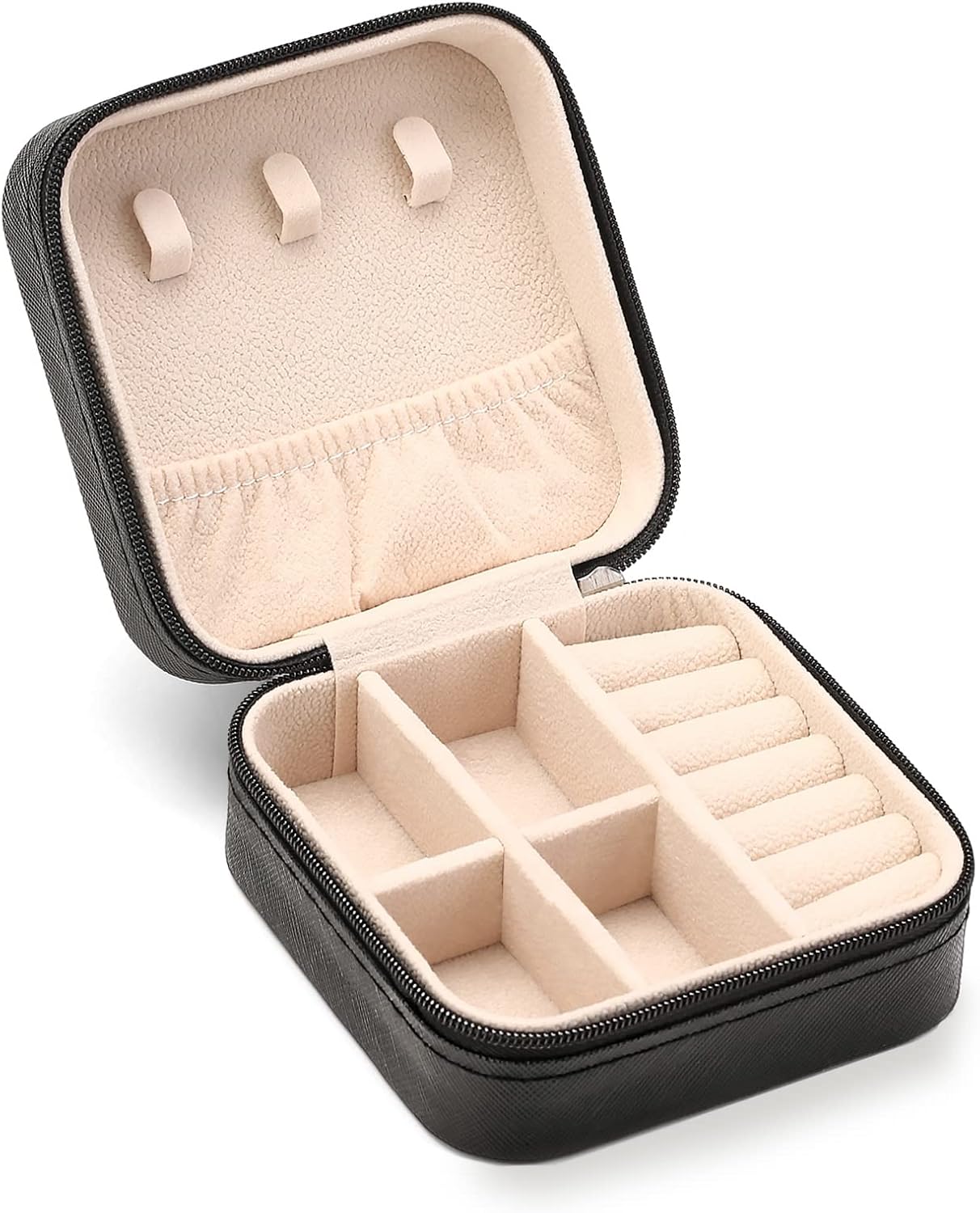 Travel Jewelry Case, Mini Portable Jewelry Travel Boxes, Small Jewelry Organizer for Rings, Earrings, Pendants, Watches, Necklaces, Lipsticks Organizer Storage Holder Case (Black) Travel Jewelry Case, Mini Portable Jewelry Travel Boxes, Small Jewelry Organizer for Rings, Earrings, Pendants, Watches, Necklaces, Lipsticks Organizer Storage Holder Case (Black)