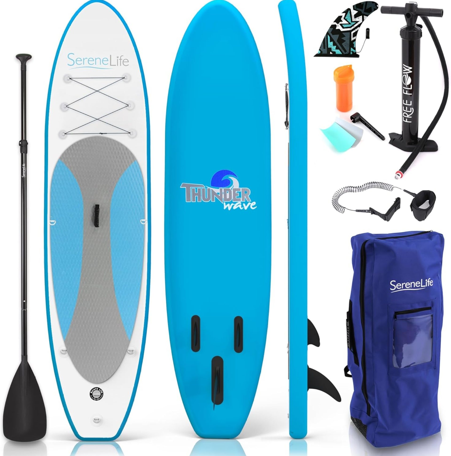 SereneLife Inflatable Stand Up Paddle Board – Wide Stable Design, Non-Slip Deck for Adults & Youth with Premium Paddle Board Accessories, Carry Bag, Dual Action Pump, Paddle, Ankle Leash SereneLife Inflatable Stand Up Paddle Board – Wide Stable Design, Non-Slip Deck for Adults & Youth with Premium Paddle Board Accessories, Carry Bag, Dual Action Pump, Paddle, Ankle Leash