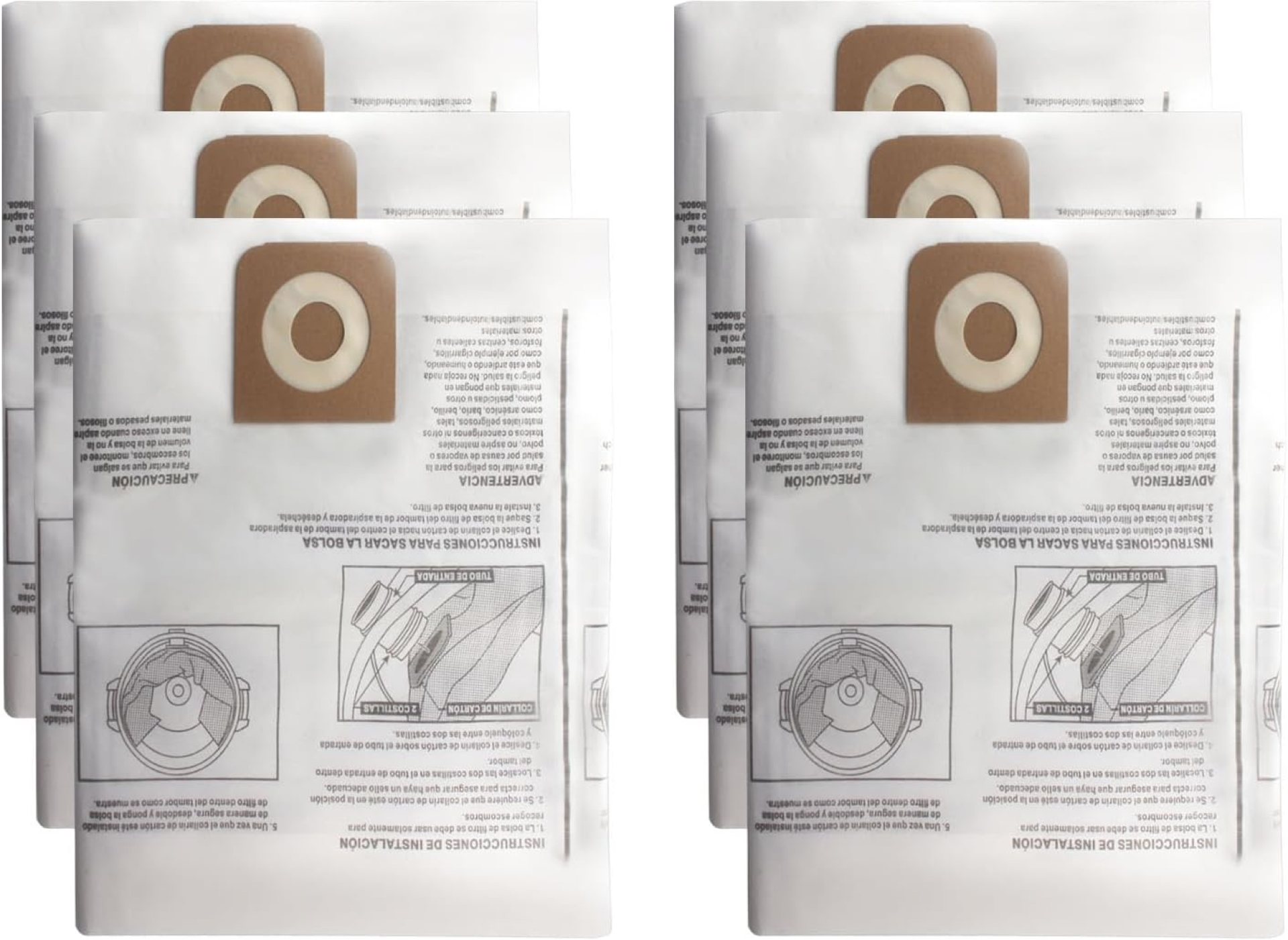 6 Pack CMXZVBE38749 Vacuum Bags for Craftsman 16 and 20 Gallon Shop Vac, 38749 Replacement Dust Collection Bags for Ridgid 16 Gal Shop Vac 6 Pack CMXZVBE38749 Vacuum Bags for Craftsman 16 and 20 Gallon Shop Vac, 38749 Replacement Dust Collection Bags for Ridgid 16 Gal Shop Vac