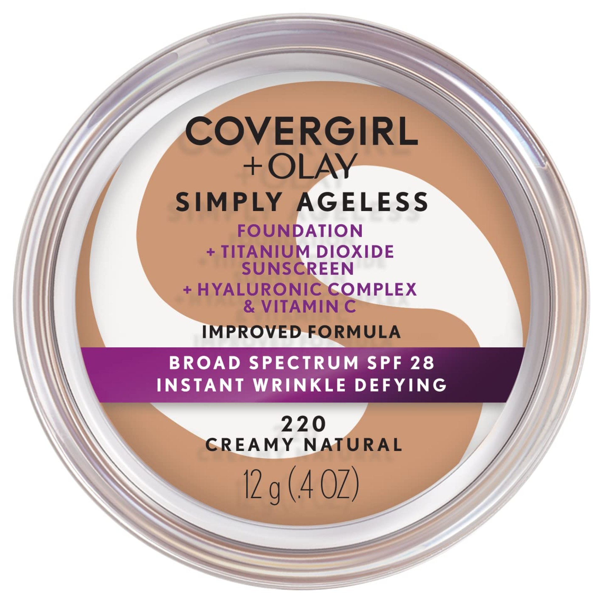 COVERGIRL & Olay Simply Ageless Instant Wrinkle-Defying Foundation, Creamy Natural 0.44 Fl Oz (Pack of 1) COVERGIRL & Olay Simply Ageless Instant Wrinkle-Defying Foundation, Creamy Natural 0.44 Fl Oz (Pack of 1)