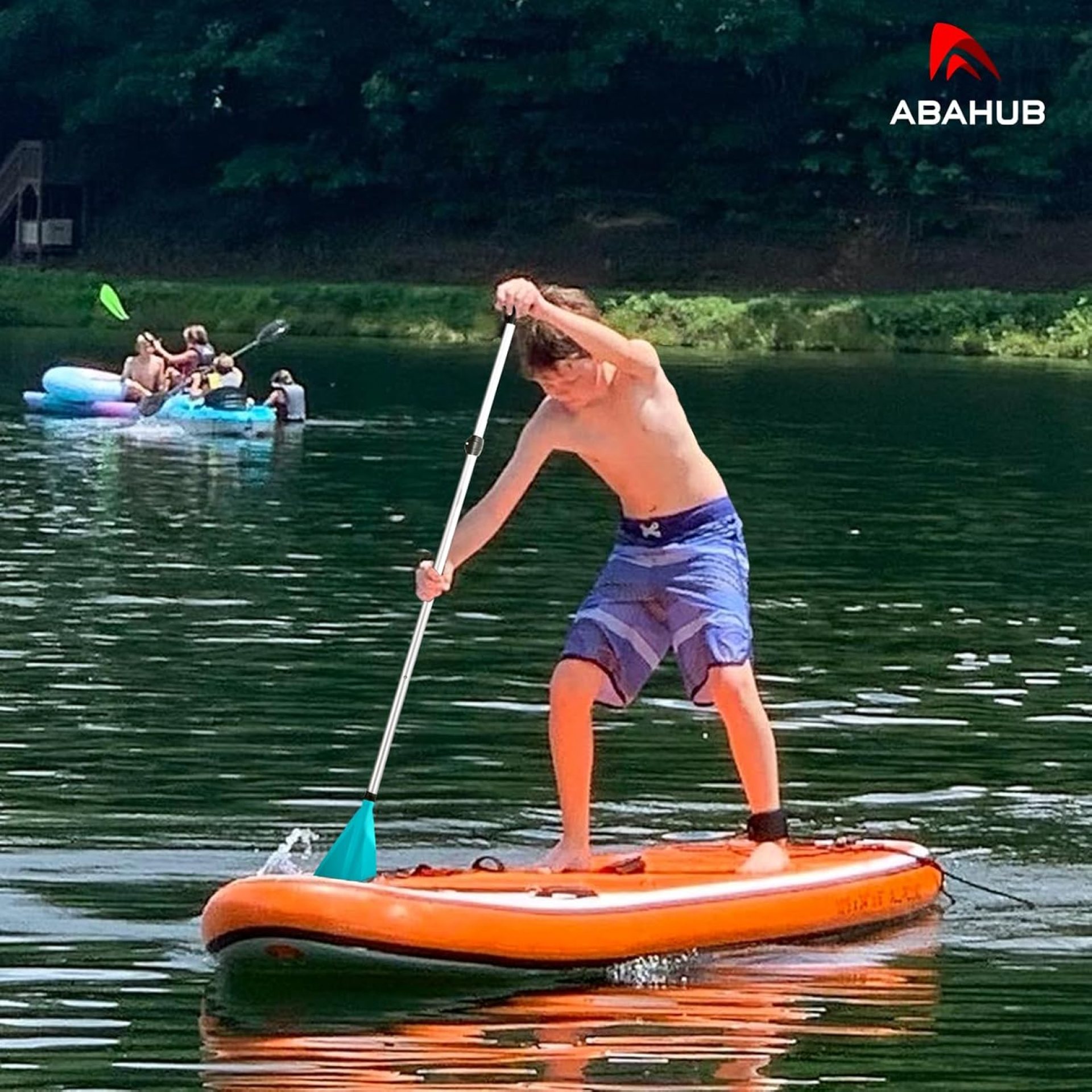 Abahub Kids SUP Paddle – 3 Piece Adjustable Stand Up Paddle Board Paddles 55″ – 70″,Durable, Lightweight & Floating Paddleboard Oar,Teal,Gray Abahub Kids SUP Paddle – 3 Piece Adjustable Stand Up Paddle Board Paddles 55″ – 70″,Durable, Lightweight & Floating Paddleboard Oar,Teal,Gray