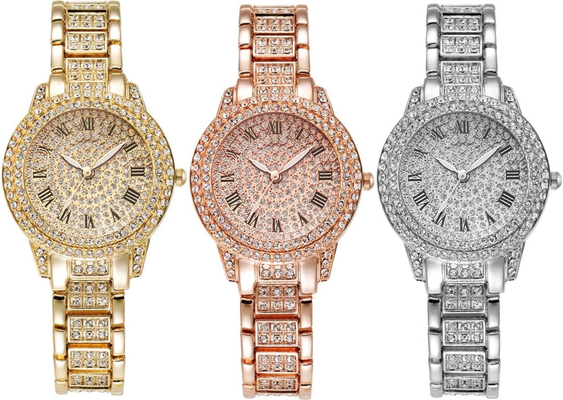CdyBox 3Pack Ladies Diamond Watch Luxury Rhinestone Bracelet Quartz Analog Watches Set Wristwatch for Women CdyBox 3Pack Ladies Diamond Watch Luxury Rhinestone Bracelet Quartz Analog Watches Set Wristwatch for Women