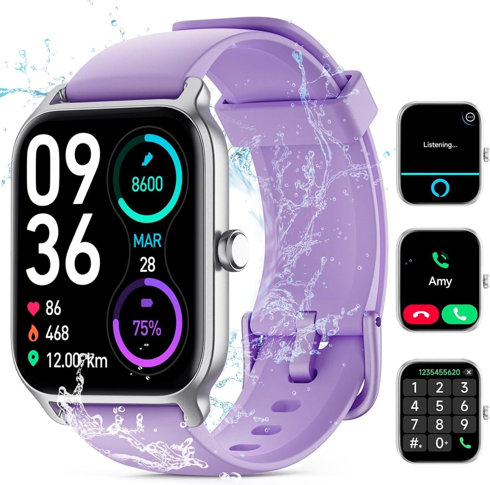 Smart Watch for Women Men, Smartwatch 1.8” Alexa Built-in Fitness Tracker IP68 Waterproof Watch for Women Compatible for Android & iOS with Bluetooth Calls, IP68 Heart Rate/Sleep/SpO2 Monitor, 110+ Smart Watch for Women Men, Smartwatch 1.8” Alexa Built-in Fitness Tracker IP68 Waterproof Watch for Women Compatible for Android & iOS with Bluetooth Calls, IP68 Heart Rate/Sleep/SpO2 Monitor, 110+
