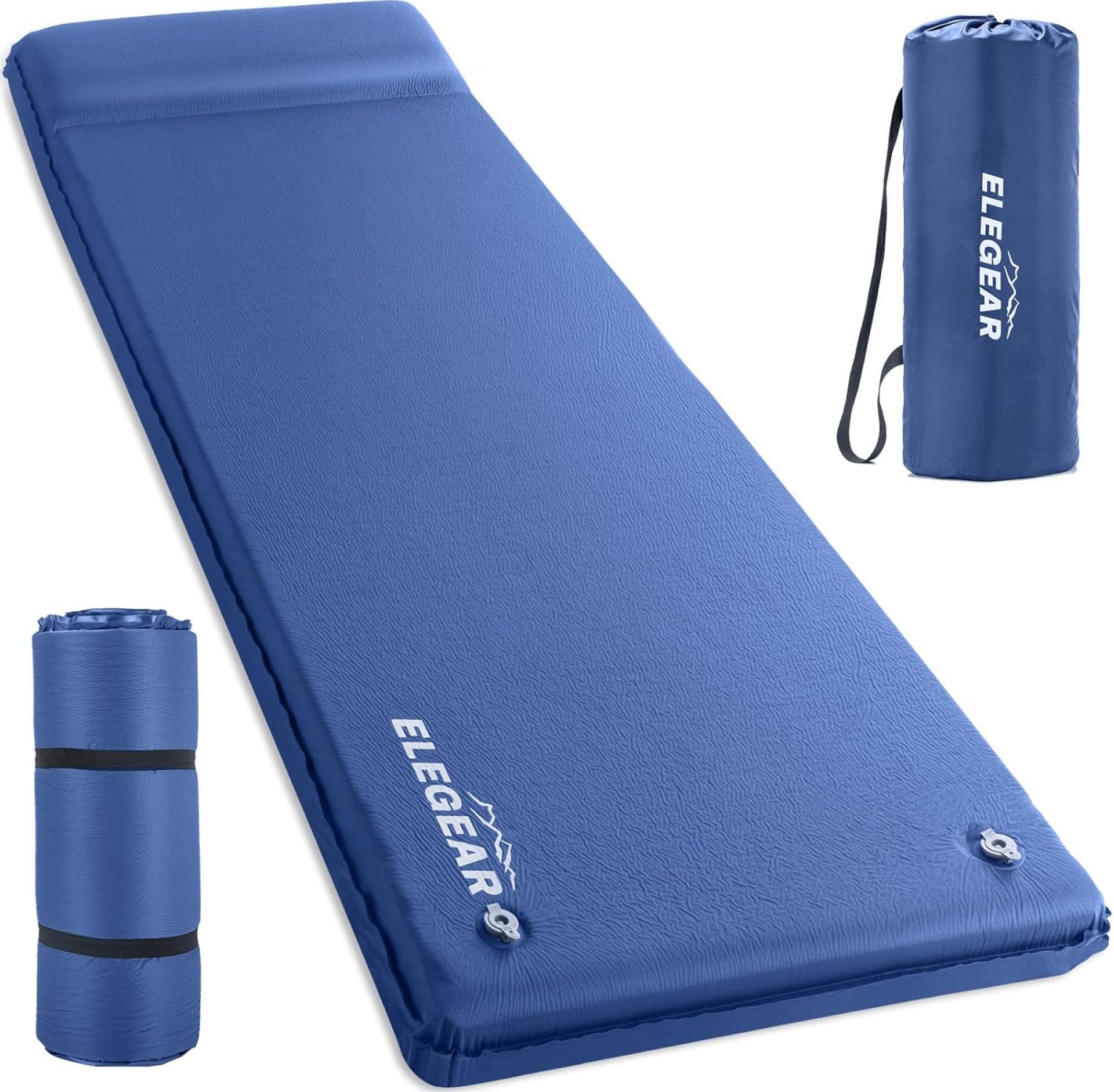 Elegear Self Inflating Sleeping Pad, 3.15″ Ultra-Thick Memory Foam Camping Pad with Pillow Fast Inflating in 20s Insulated Camping Mattress Pad 4-Season Camp Sleeping Mat for Camp/Travel/Car/Tent Elegear Self Inflating Sleeping Pad, 3.15″ Ultra-Thick Memory Foam Camping Pad with Pillow Fast Inflating in 20s Insulated Camping Mattress Pad 4-Season Camp Sleeping Mat for Camp/Travel/Car/Tent