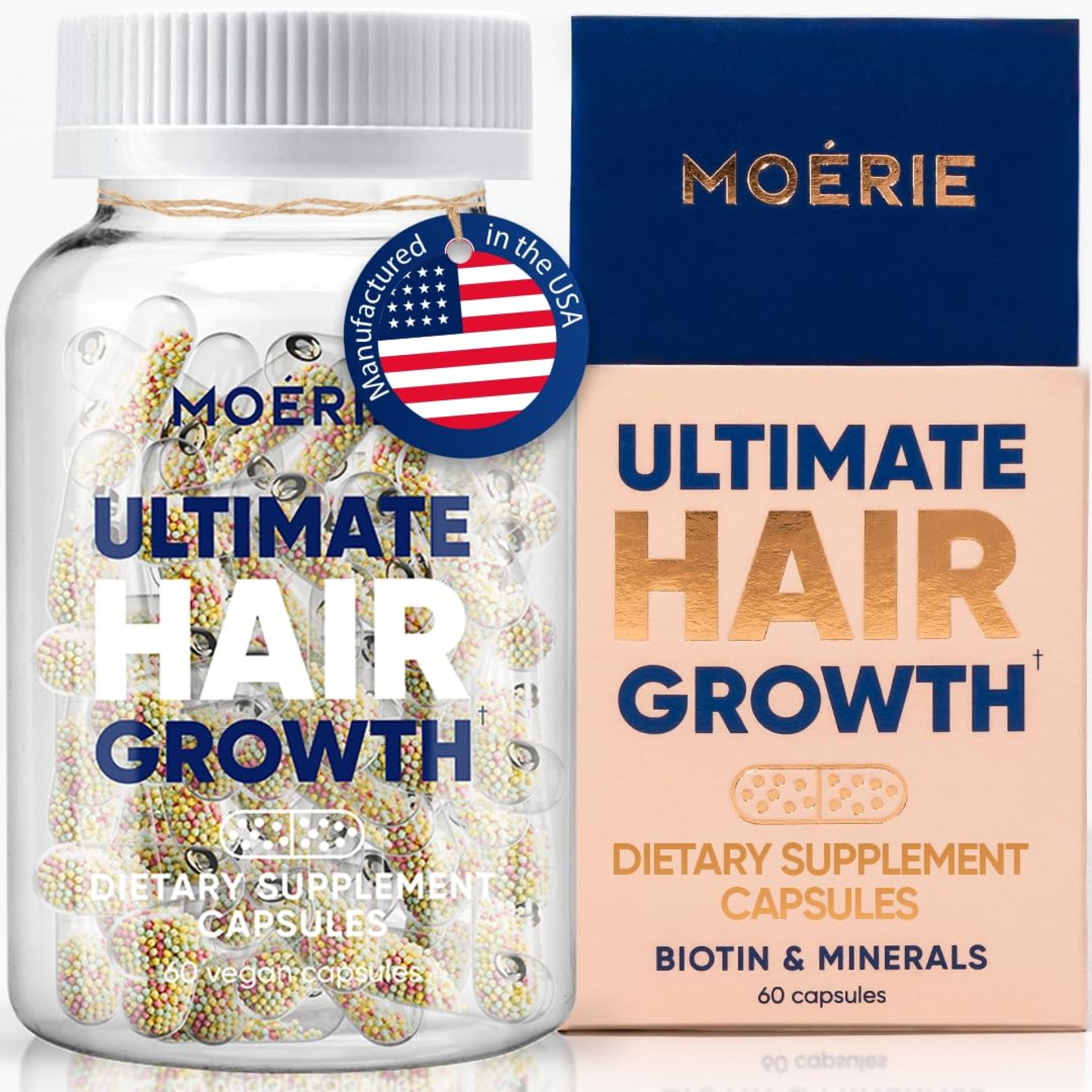 Moerie Ultimate Hair Boost Supplement for Women & Men – Hair, Skin, Nails Vitamins with Biotin & Minerals for Hair Health – Thicker Hair – 60 Capsules Moerie Ultimate Hair Boost Supplement for Women & Men – Hair, Skin, Nails Vitamins with Biotin & Minerals for Hair Health – Thicker Hair – 60 Capsules