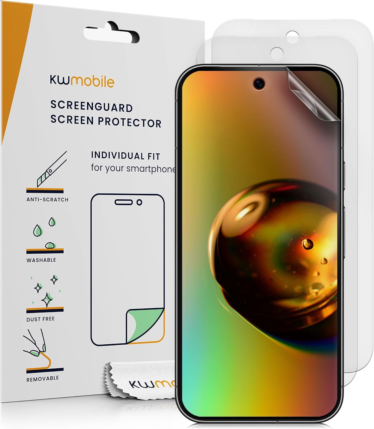 kwmobile Set of 3 Screen Protectors Compatible with Google Pixel 9a – Anti-Glare Anti-Fingerprint Display Films – Matte kwmobile Set of 3 Screen Protectors Compatible with Google Pixel 9a – Anti-Glare Anti-Fingerprint Display Films – Matte