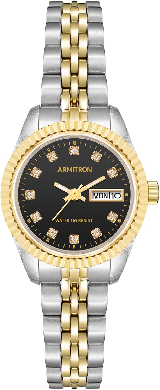Armitron Women’s Genuine Crystal Accented Bracelet Watch, 75-2475 Armitron Women’s Genuine Crystal Accented Bracelet Watch, 75-2475