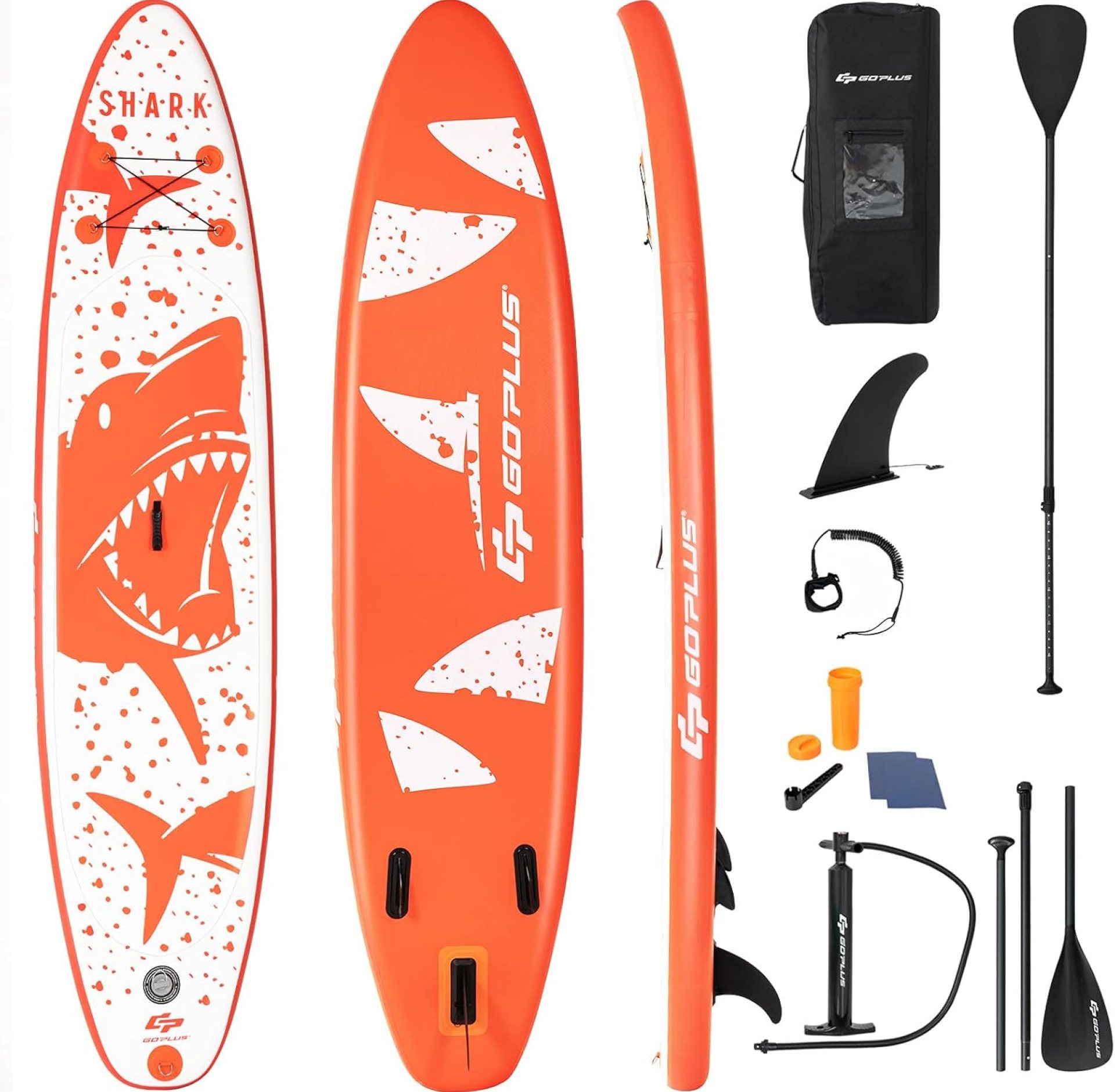 Goplus Inflatable Stand up Paddle Board, 10’/10.5’/11′ SUP 6″ Thick with Premium Accessories, Adjustable Aluminum Paddle, Leash, Carry Bag, Hand Pump, Removable Fin, ISUP for Adults Goplus Inflatable Stand up Paddle Board, 10’/10.5’/11′ SUP 6″ Thick with Premium Accessories, Adjustable Aluminum Paddle, Leash, Carry Bag, Hand Pump, Removable Fin, ISUP for Adults