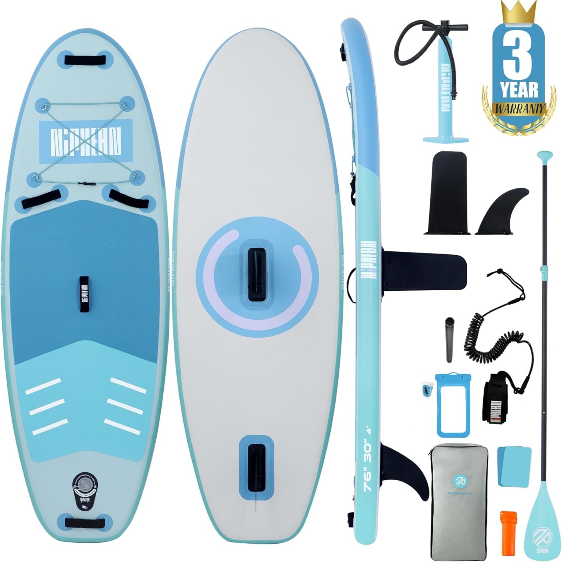 Niphean Inflatable Paddle Board with Stable Wing and Durable SUP Accessories, 10’ Inflatable Stand up Paddle Boards for Adults & Youth, Versatile Yoga Paddle Board Niphean Inflatable Paddle Board with Stable Wing and Durable SUP Accessories, 10’ Inflatable Stand up Paddle Boards for Adults & Youth, Versatile Yoga Paddle Board