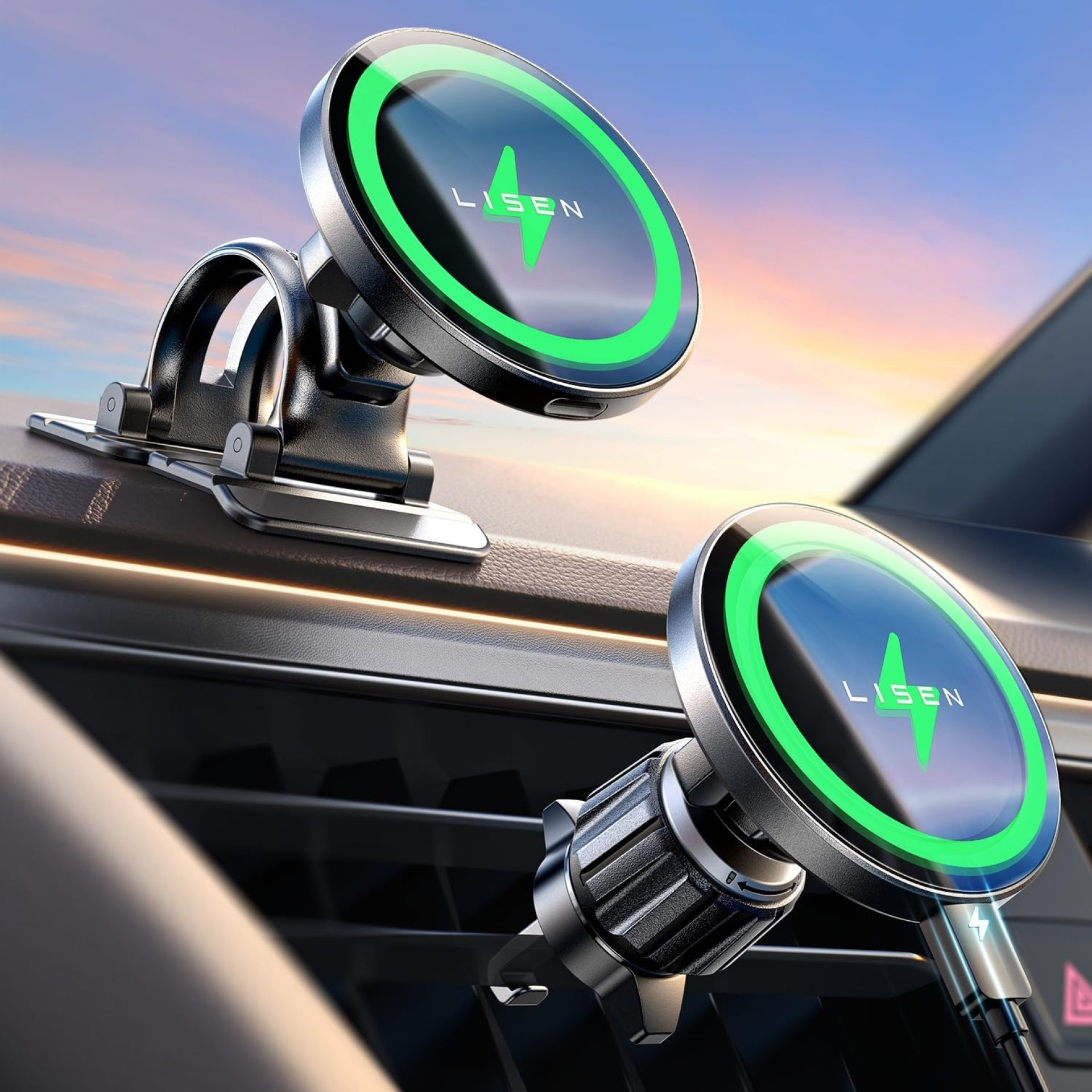 LISEN for 15W MagSafe Car Mount Charger,iPhone Magnetic Wireless Car Charger for iPhone 16 Pro Max Accessories,Car Phone Holder For iPhone 16e 15 14 13 12,Samsung with MagSafe Case,Gifts for Men Women LISEN for 15W MagSafe Car Mount Charger,iPhone Magnetic Wireless Car Charger for iPhone 16 Pro Max Accessories,Car Phone Holder For iPhone 16e 15 14 13 12,Samsung with MagSafe Case,Gifts for Men Women