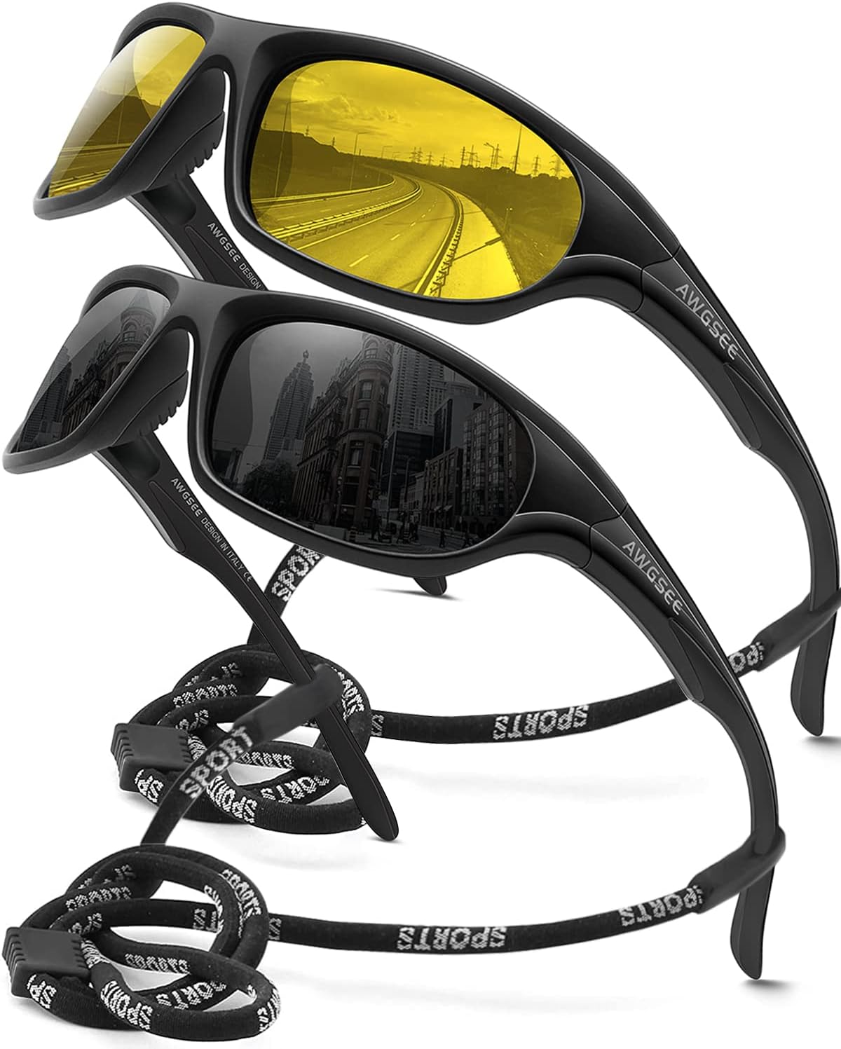 Polarized Sports Sunglasses for Men,TR90 Unbreakable Frame Sunglasses for Fishing Driving Cycling UV400 Protection Polarized Sports Sunglasses for Men,TR90 Unbreakable Frame Sunglasses for Fishing Driving Cycling UV400 Protection