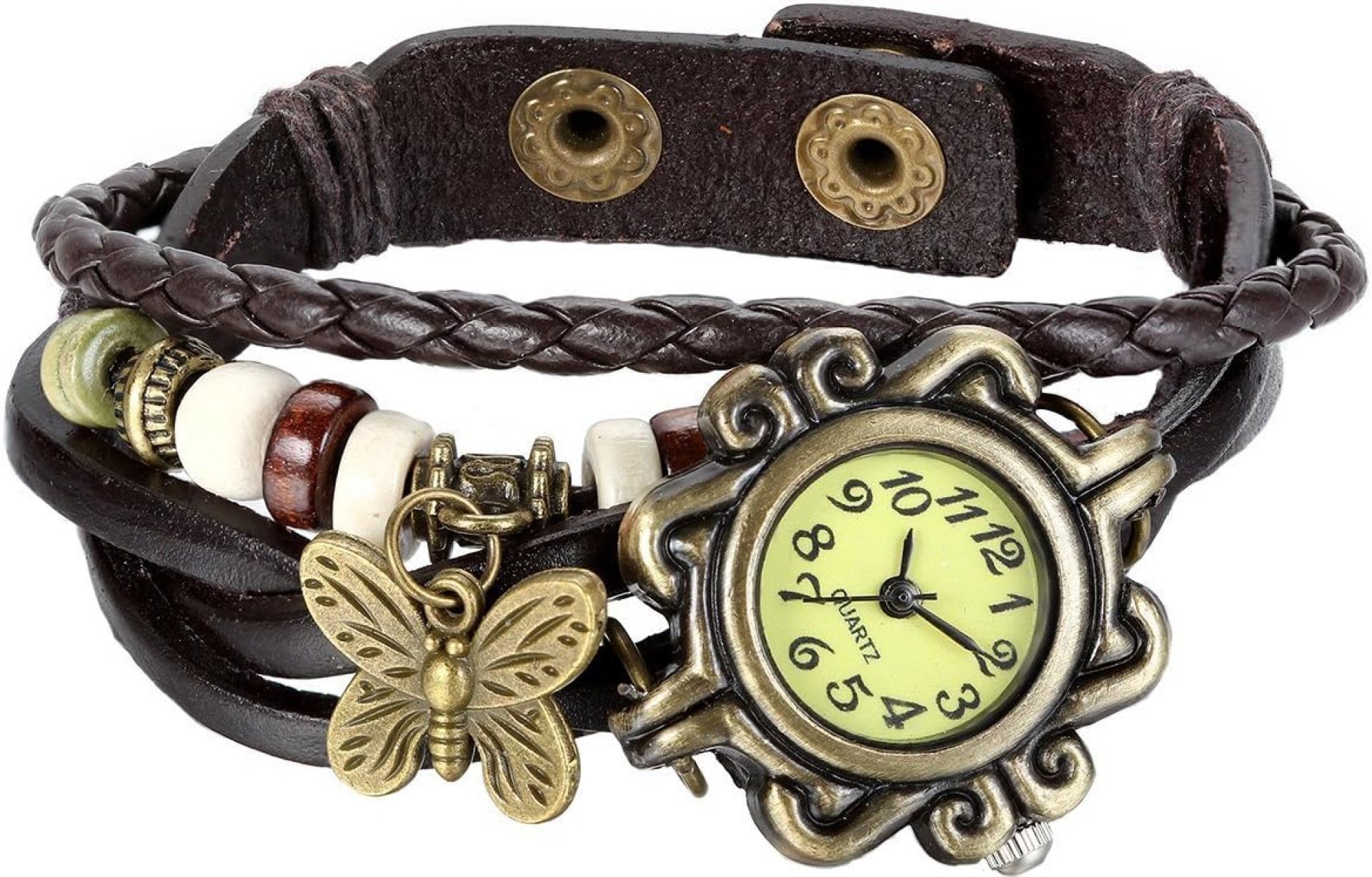 JewelryWe Women Quartz Bracelet Watch Fashion Weave Wrap Around Leather Wrist Watch Classic Bracelet Watch for Summer Beach JewelryWe Women Quartz Bracelet Watch Fashion Weave Wrap Around Leather Wrist Watch Classic Bracelet Watch for Summer Beach
