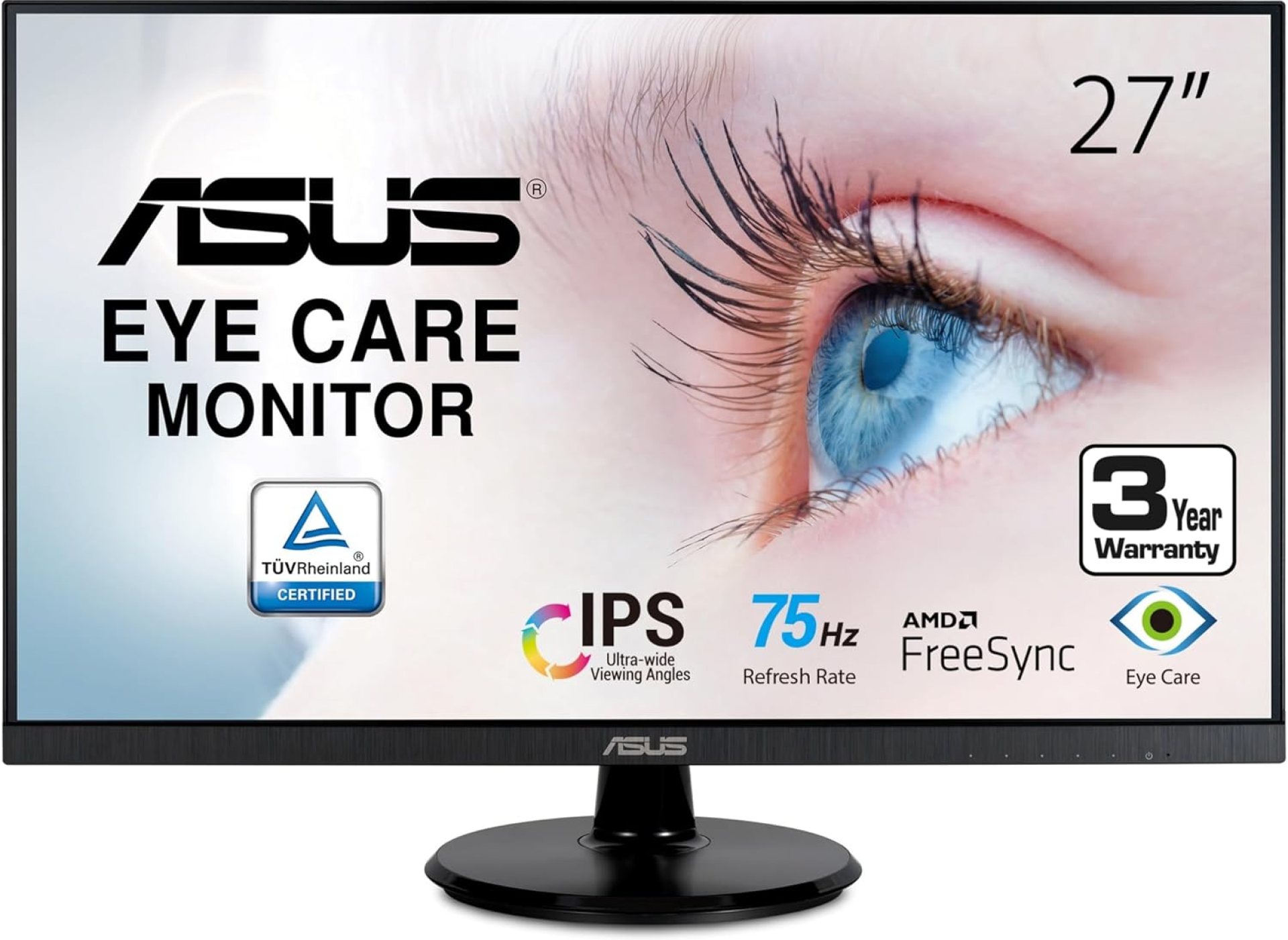 ASUS 27” 1080P Monitor (VA27DQ) – Full HD, IPS, 75Hz, Speakers, Adaptive-sync/FreeSync™, Low Blue Light, Flicker Free, VESA Mountable, Frameless, HDMI, VGA, DisplayPort, Tilt Adjustable, BLACK ASUS 27” 1080P Monitor (VA27DQ) – Full HD, IPS, 75Hz, Speakers, Adaptive-sync/FreeSync™, Low Blue Light, Flicker Free, VESA Mountable, Frameless, HDMI, VGA, DisplayPort, Tilt Adjustable, BLACK