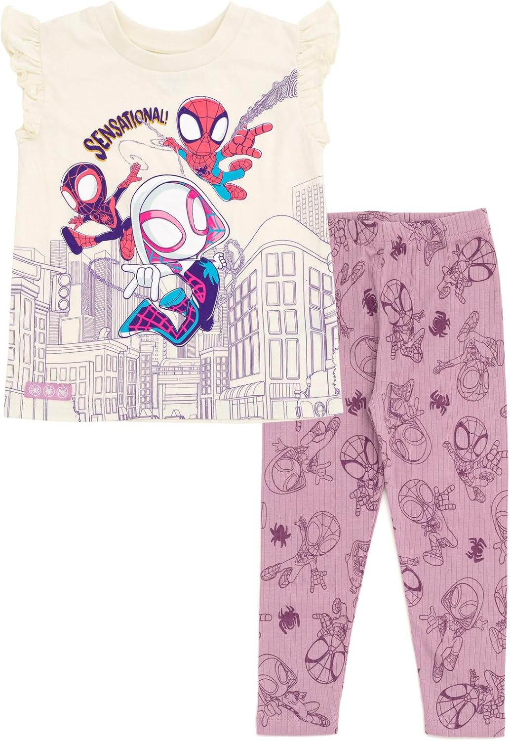 Marvel Spidey and His Amazing Friends Spider-Man Ghost-Spider Girls T-Shirt and Leggings Set Toddler to Little Kid Marvel Spidey and His Amazing Friends Spider-Man Ghost-Spider Girls T-Shirt and Leggings Set Toddler to Little Kid
