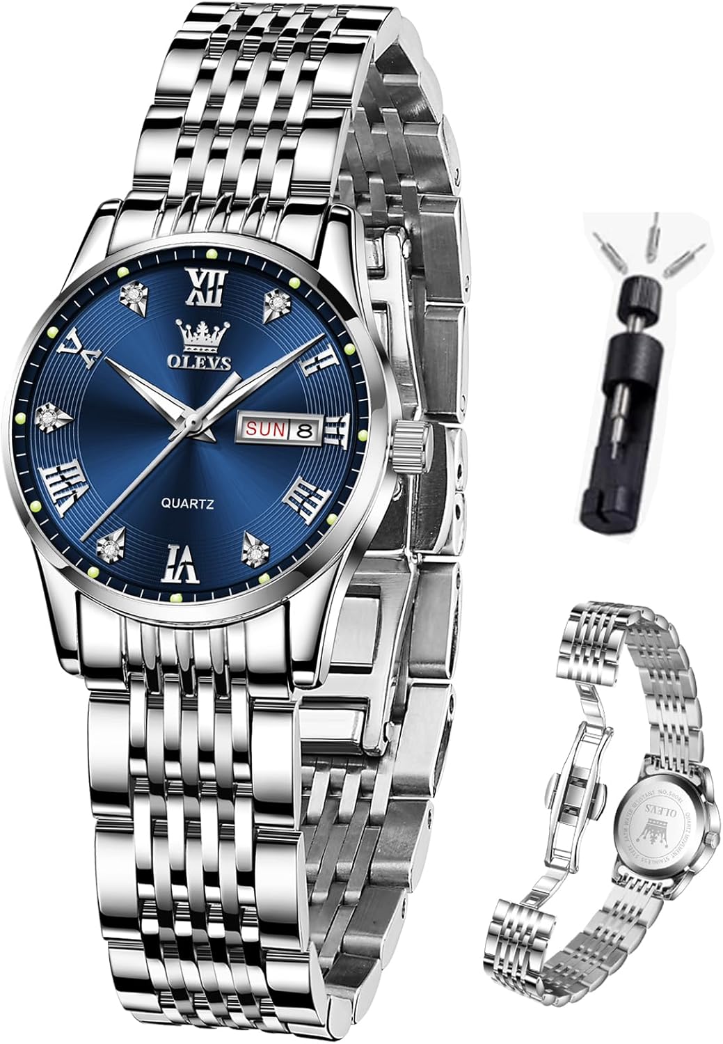 OLEVS Watch Women, Womens Watches, Gold and Silver Waterproof Stainless Steel Analog Watch for Women, Women Watch for Small Wrists, Dress Luxury Watches for Women, Women’s Wrist Watches with Date OLEVS Watch Women, Womens Watches, Gold and Silver Waterproof Stainless Steel Analog Watch for Women, Women Watch for Small Wrists, Dress Luxury Watches for Women, Women’s Wrist Watches with Date
